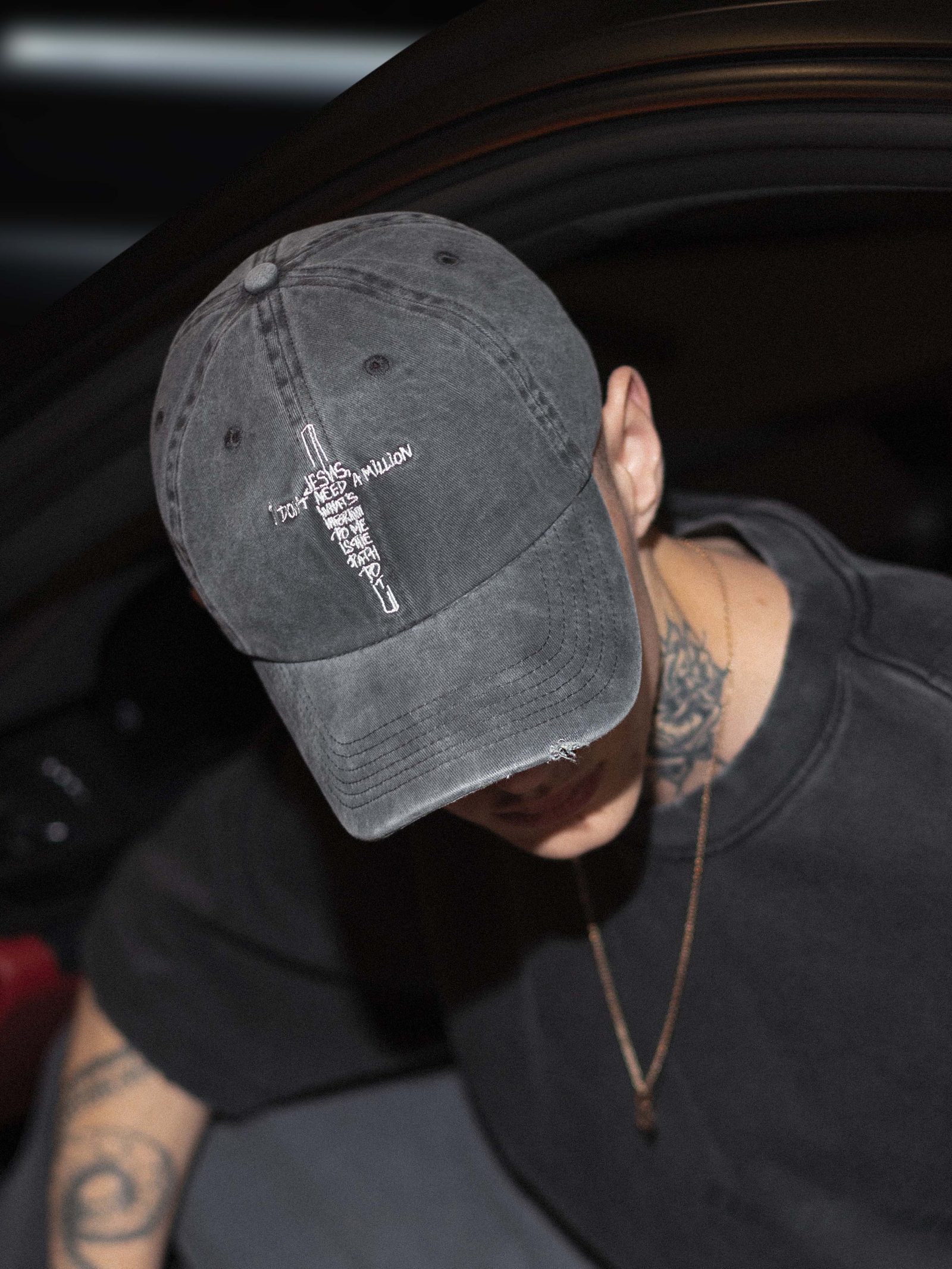 Cap JESUS washed grey - gallery image 0