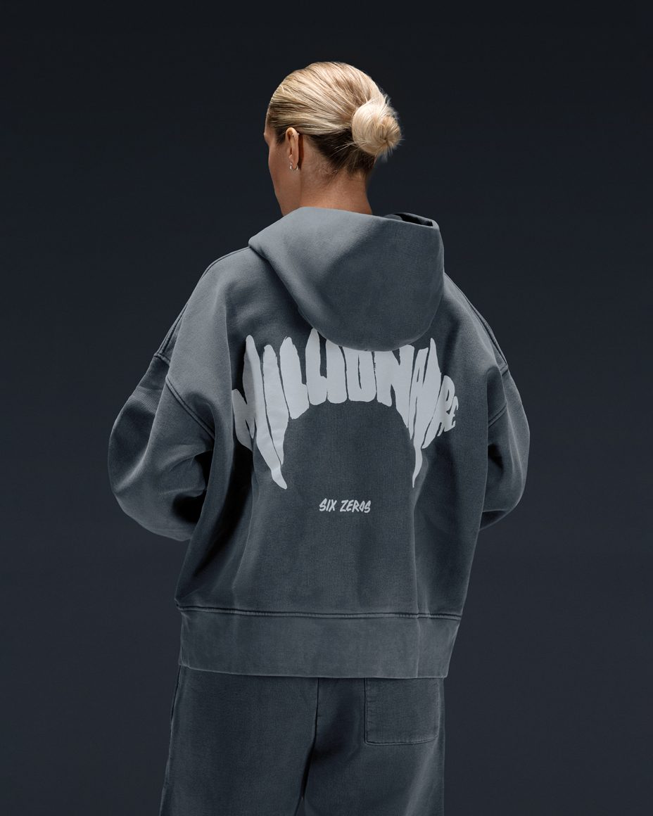 Hoodie Millionaire 2.0 washed deep blue - gallery image 2
