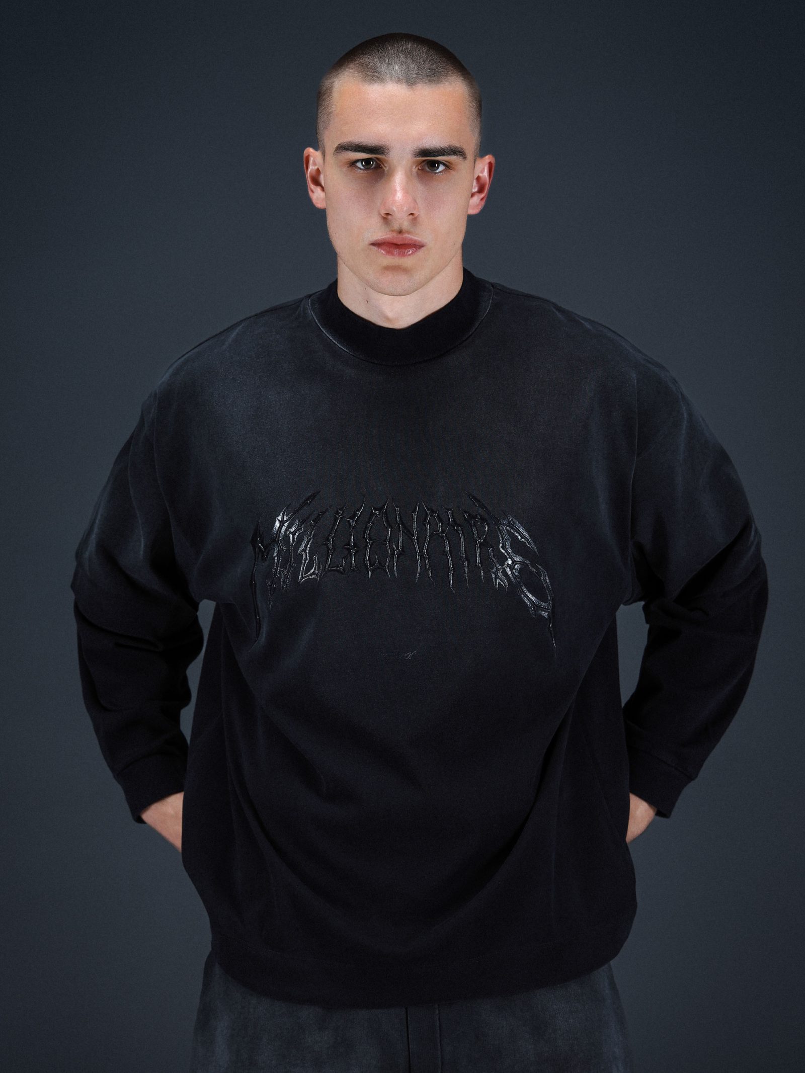 Longsleeve Royal washed black - gallery image 1
