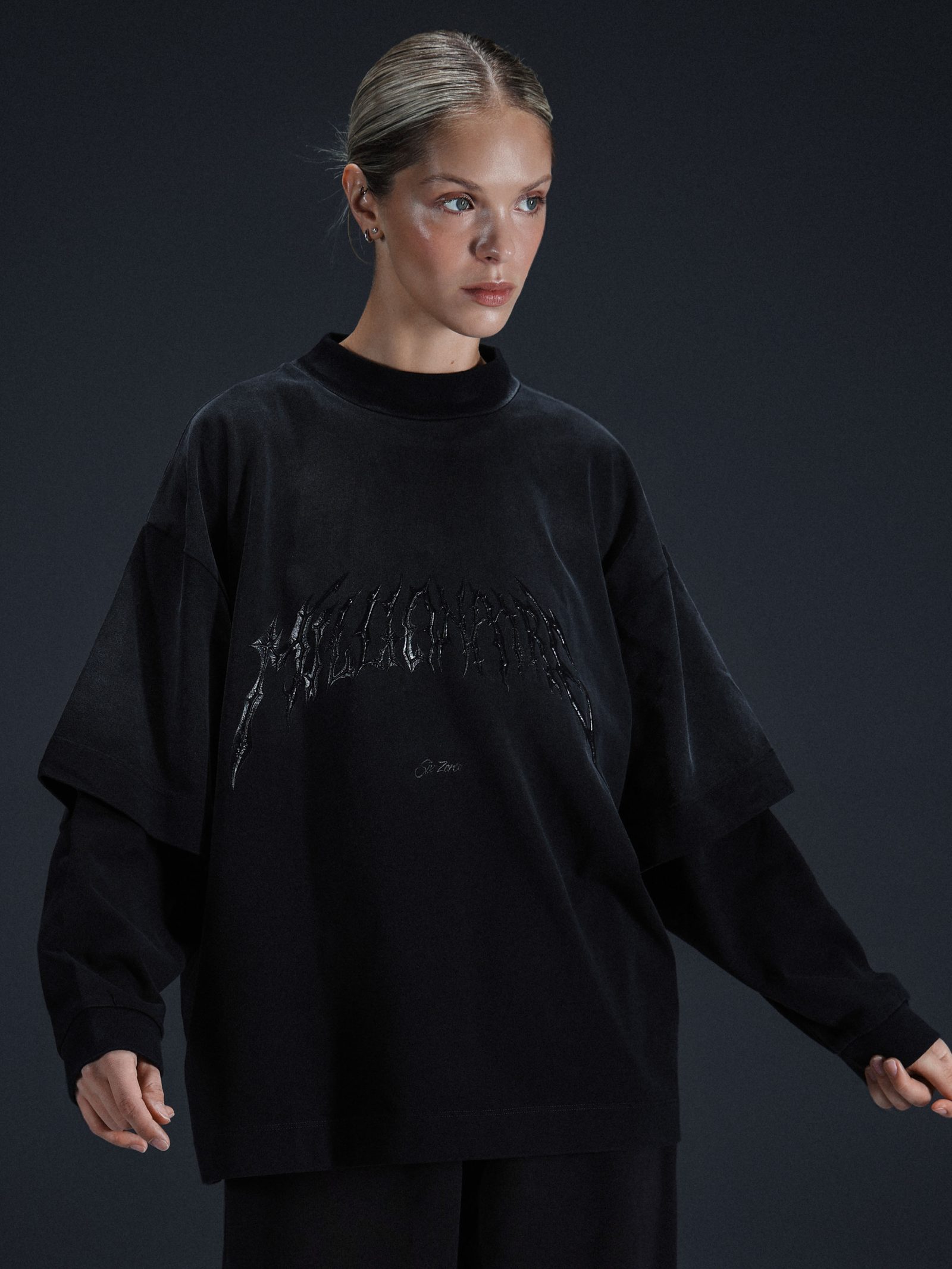 Longsleeve Royal washed black - gallery image 2