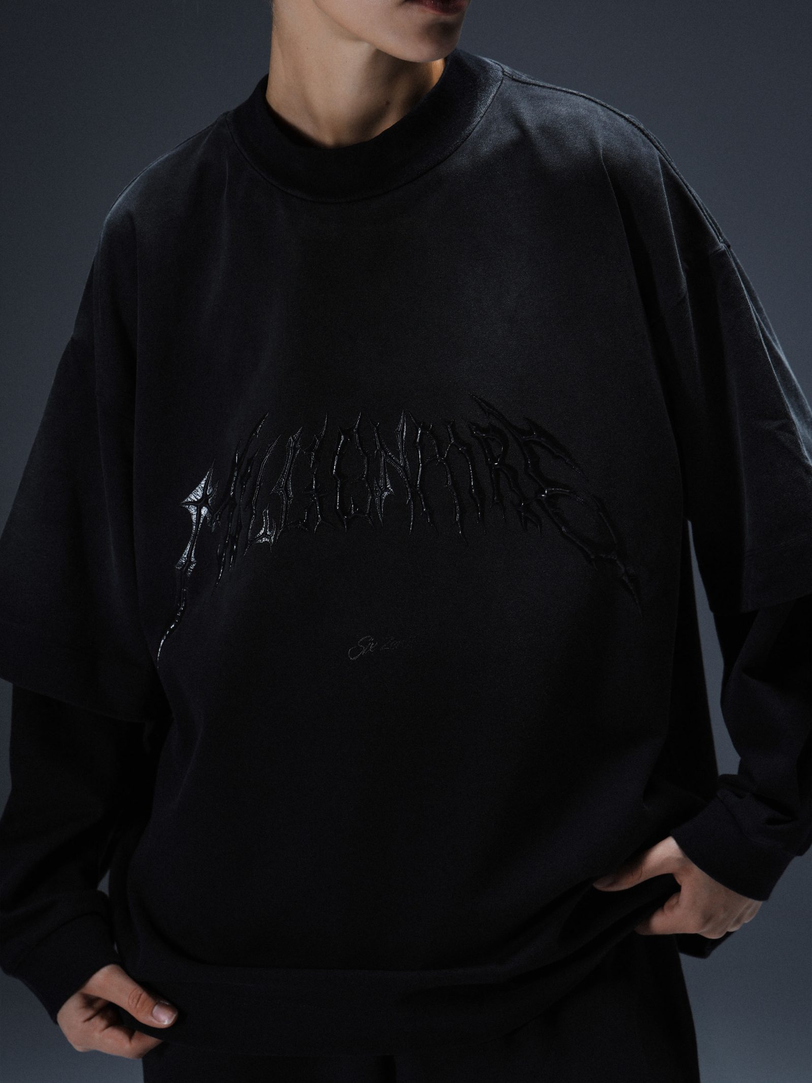 Longsleeve Royal washed black - gallery image 7