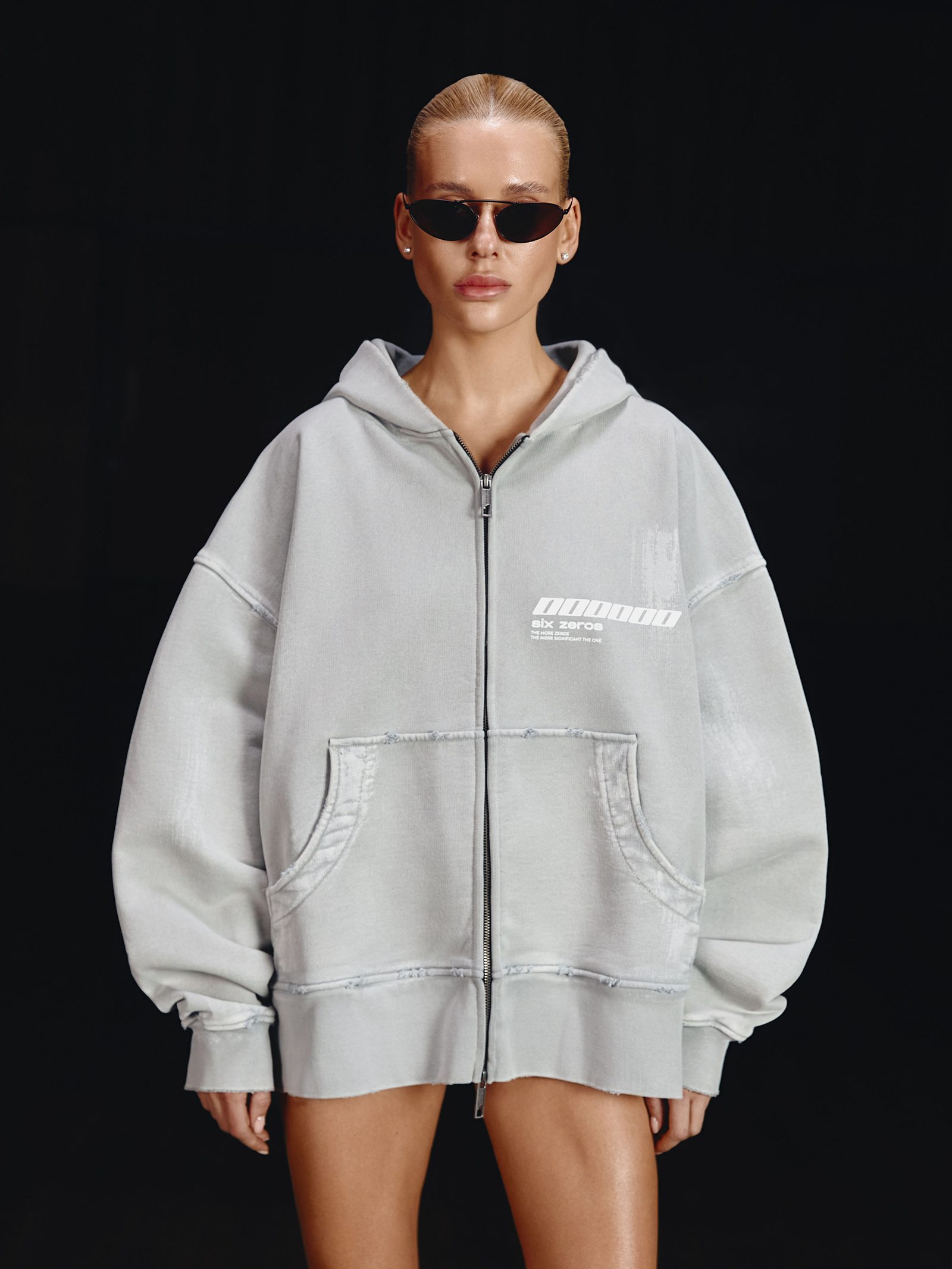 Zip-hoodie MILLIONAIRE platinum washed - gallery image 2