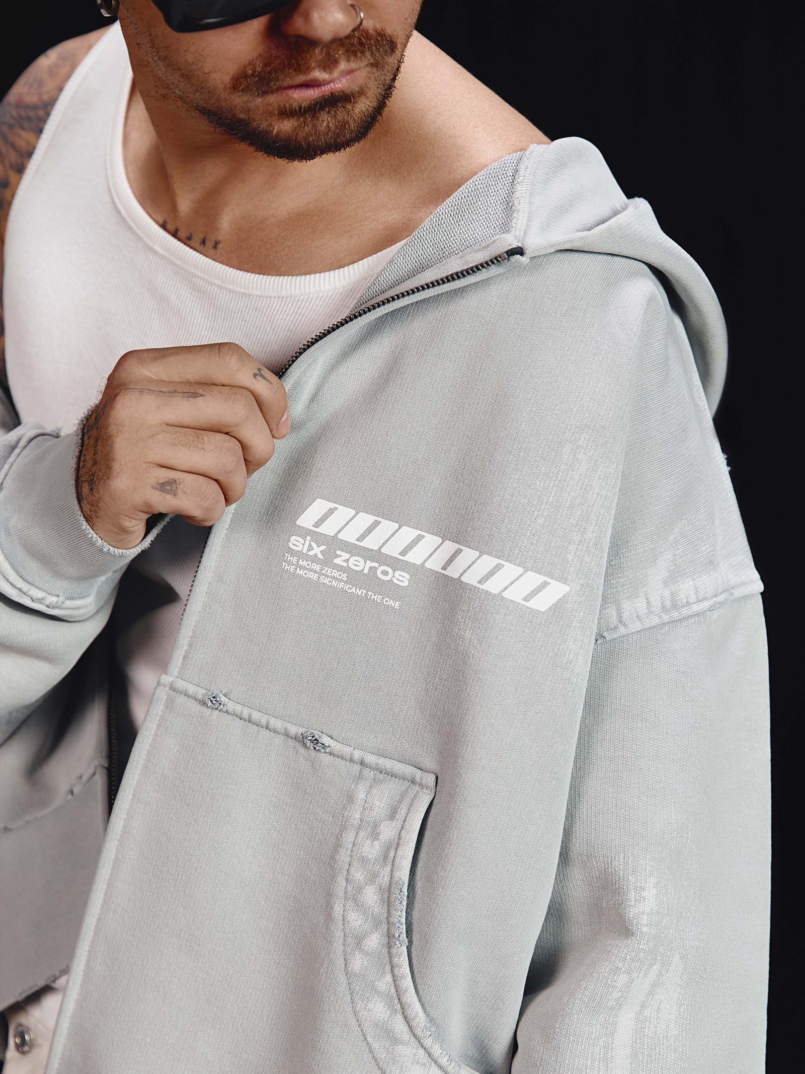 Zip-hoodie MILLIONAIRE platinum washed - gallery image 10