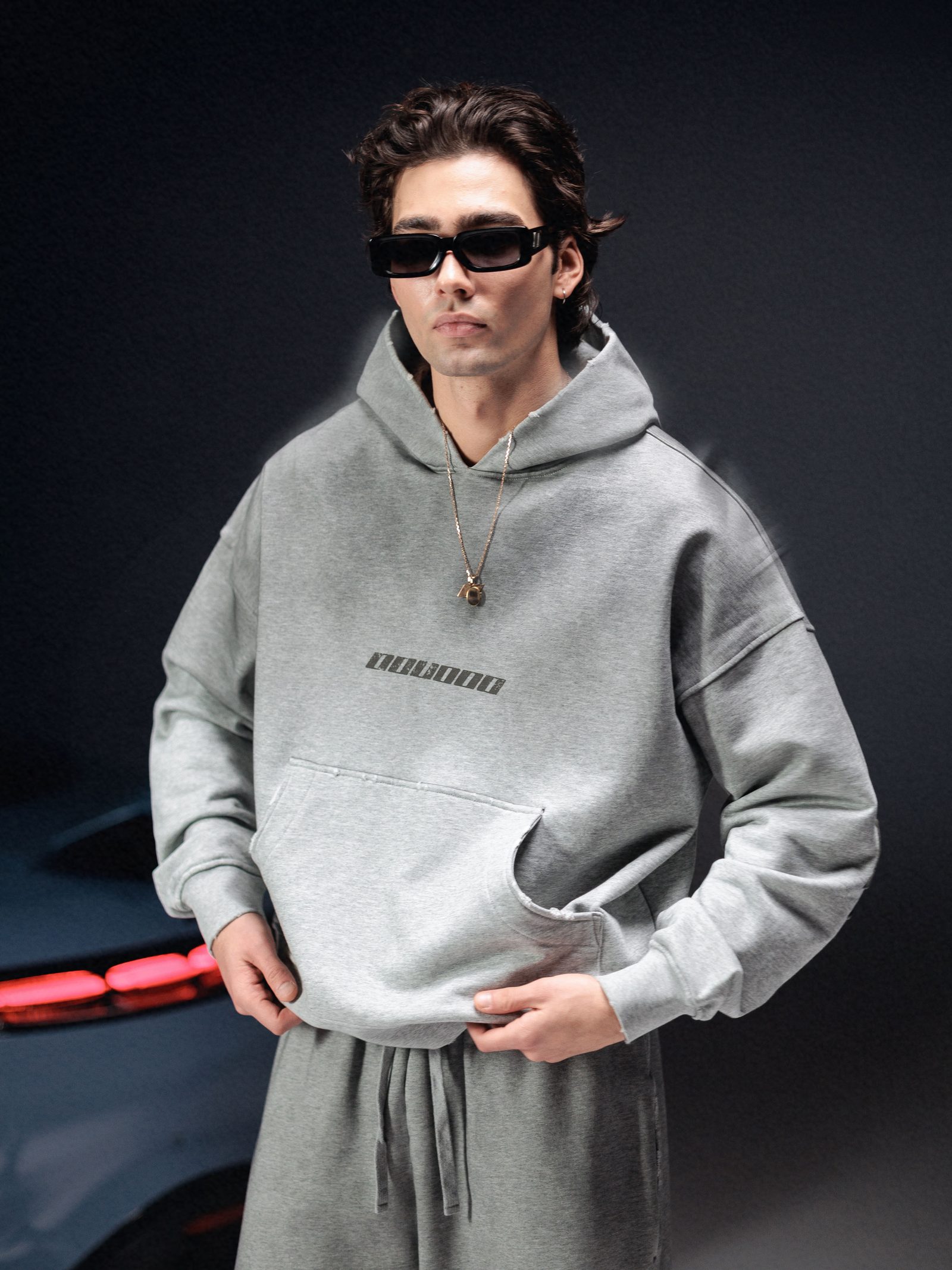 Hoodie icon. dirty melange - gallery image 2