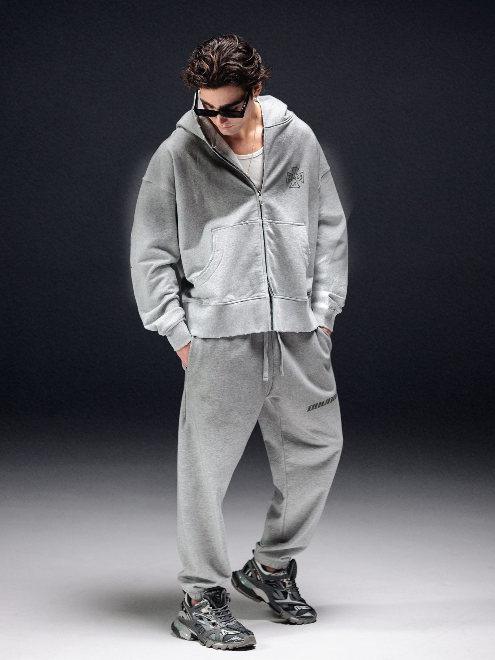 Zip-hoodie icon. dirty melange - gallery image 1