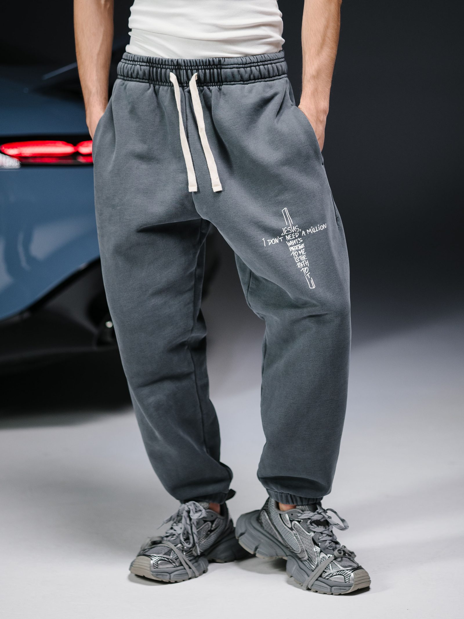 Joggers JESUS washed deep blue - gallery image 4
