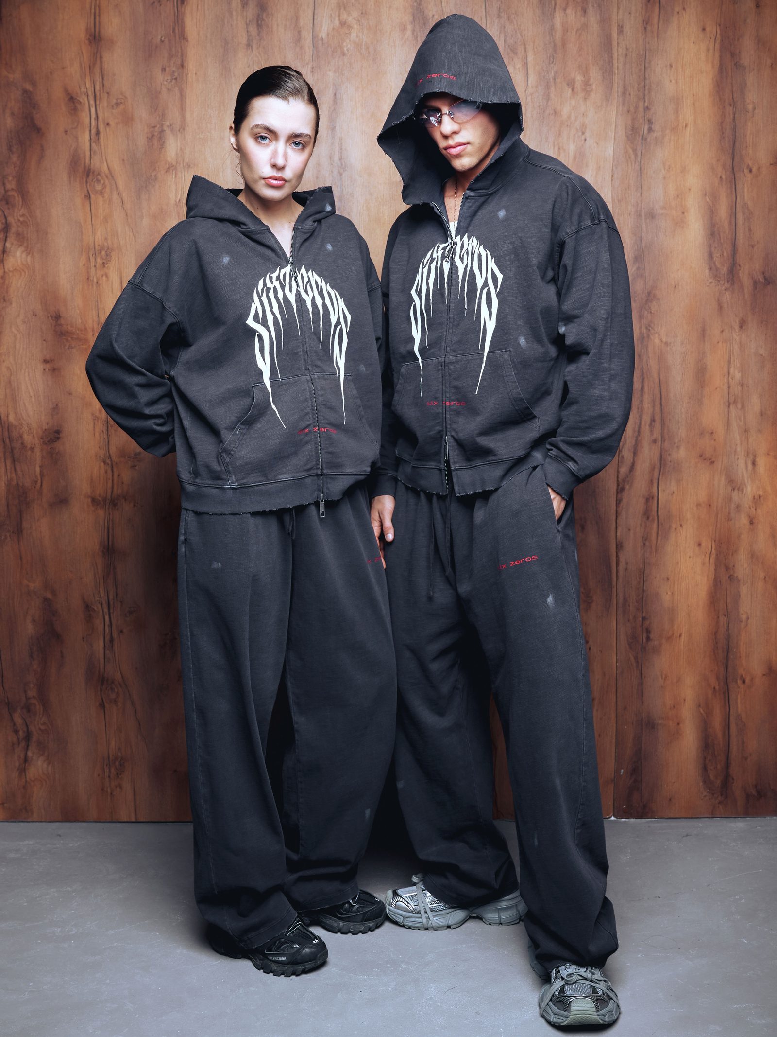 Zip-hoodie PRESENCE bamboo washed grey - gallery image 5