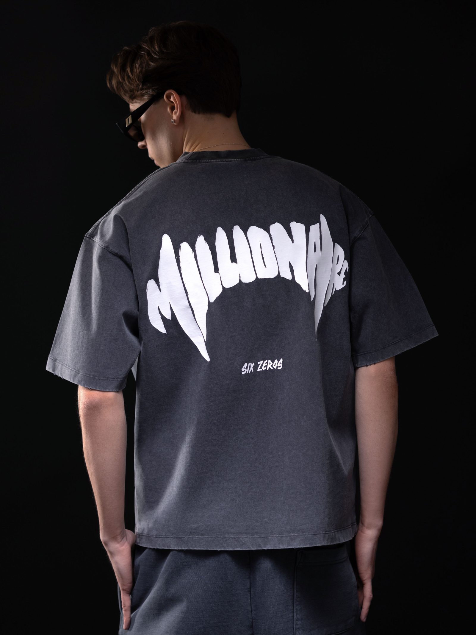 T-shirt MILLIONAIRE washed deep blue white logo - gallery image 0