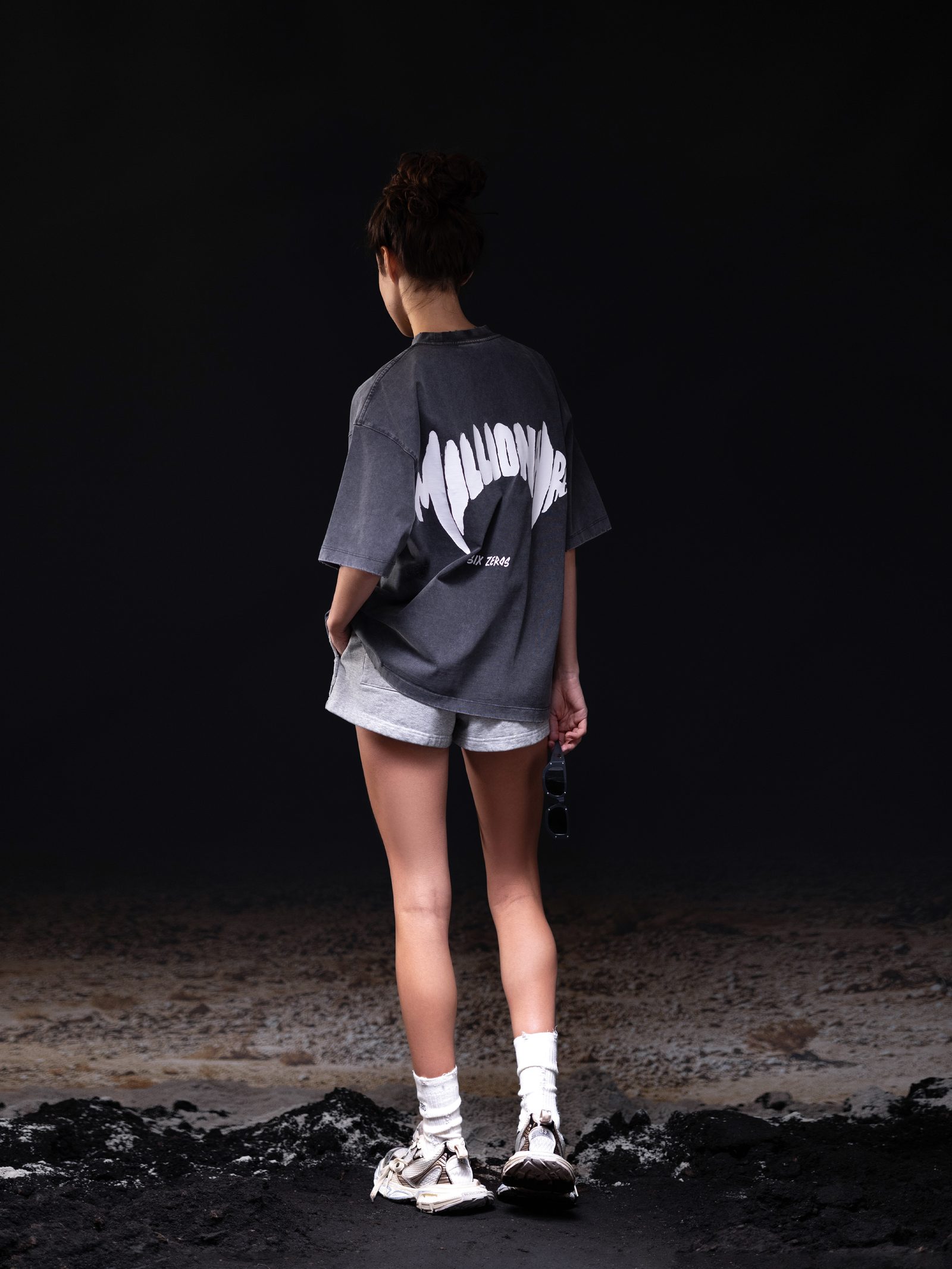 T-shirt MILLIONAIRE washed deep blue white logo - gallery image 2
