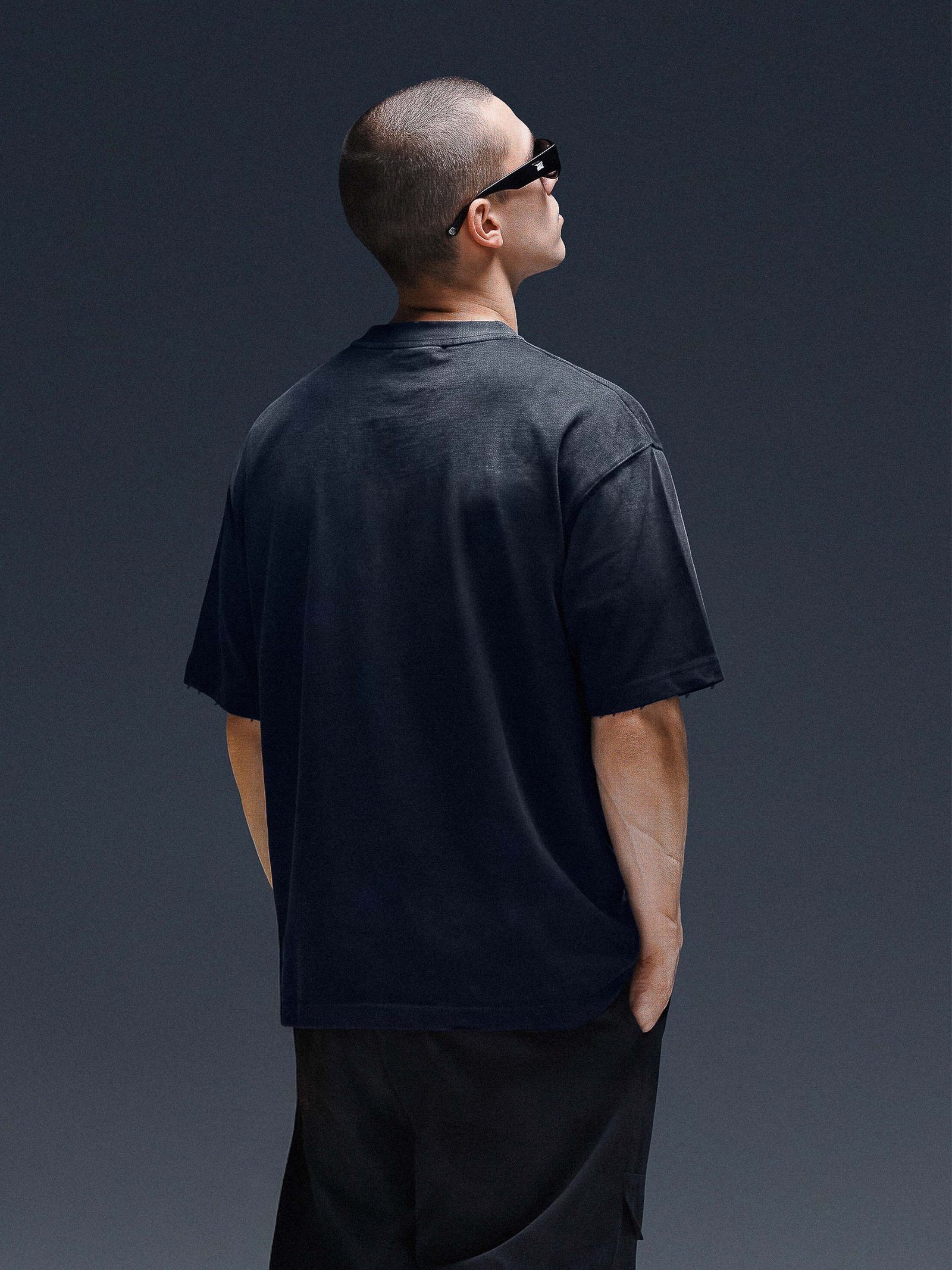 T-shirt ONE washed black - gallery image 2
