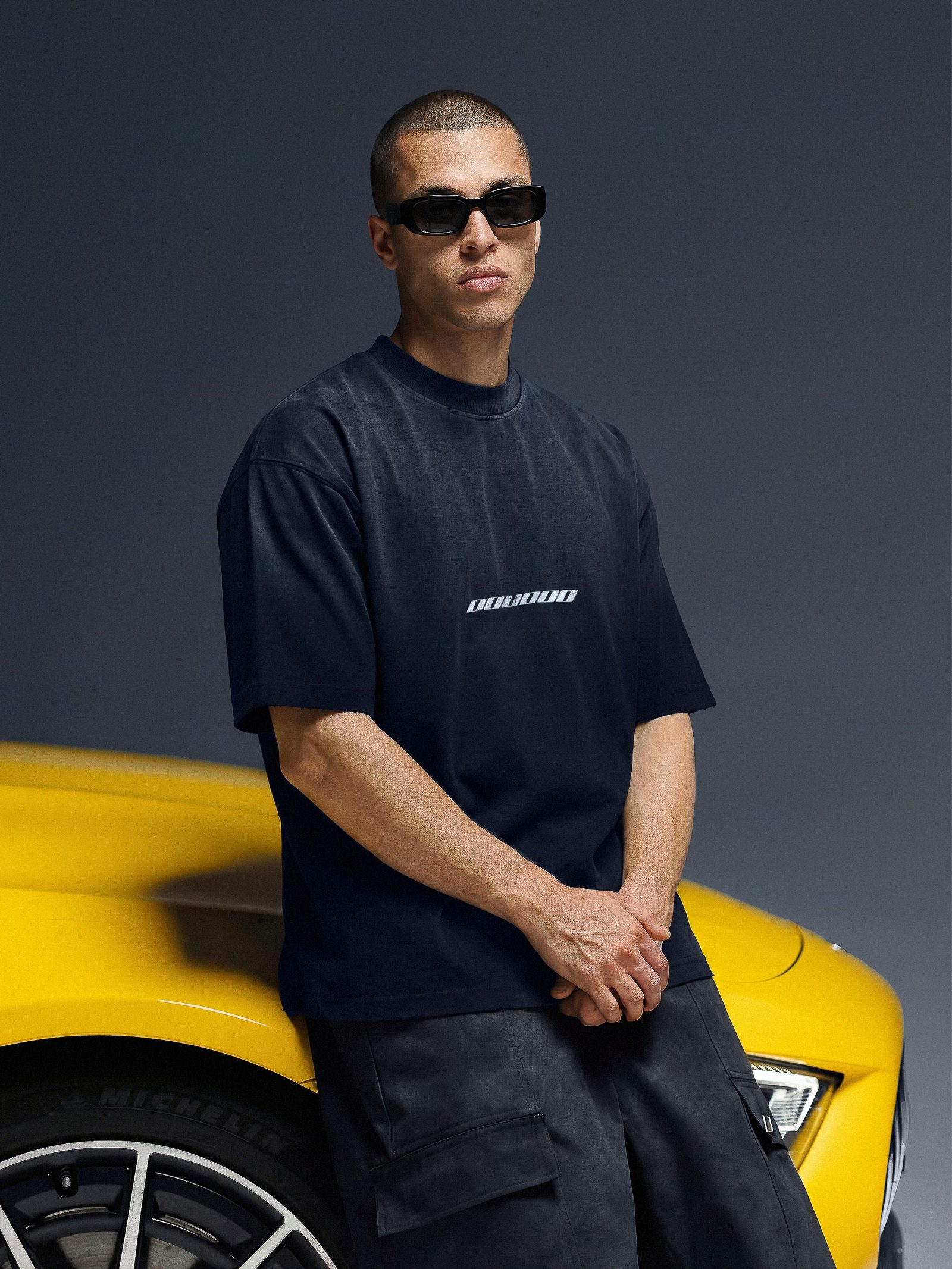 T-shirt ONE washed black - gallery image 4