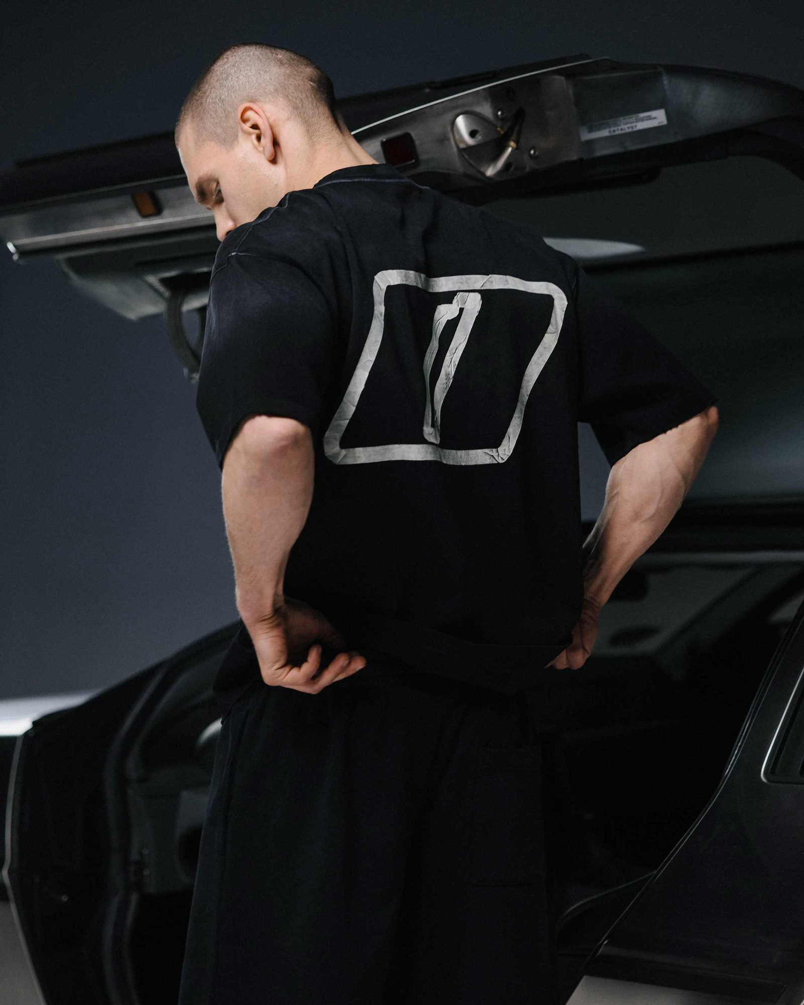 T-shirt TAPE washed black - gallery image 2