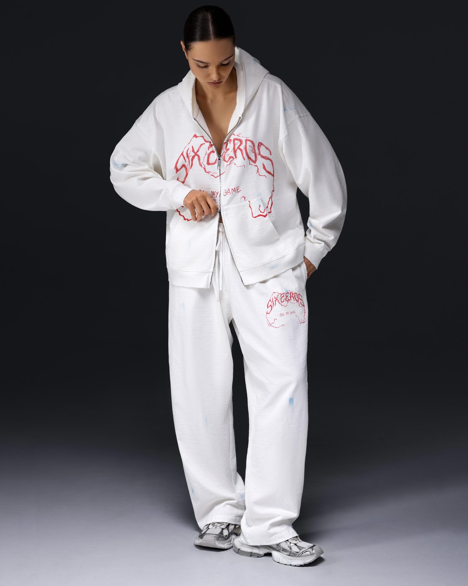 Women's straight pants ON MY GAME bamboo off-white - gallery image 8