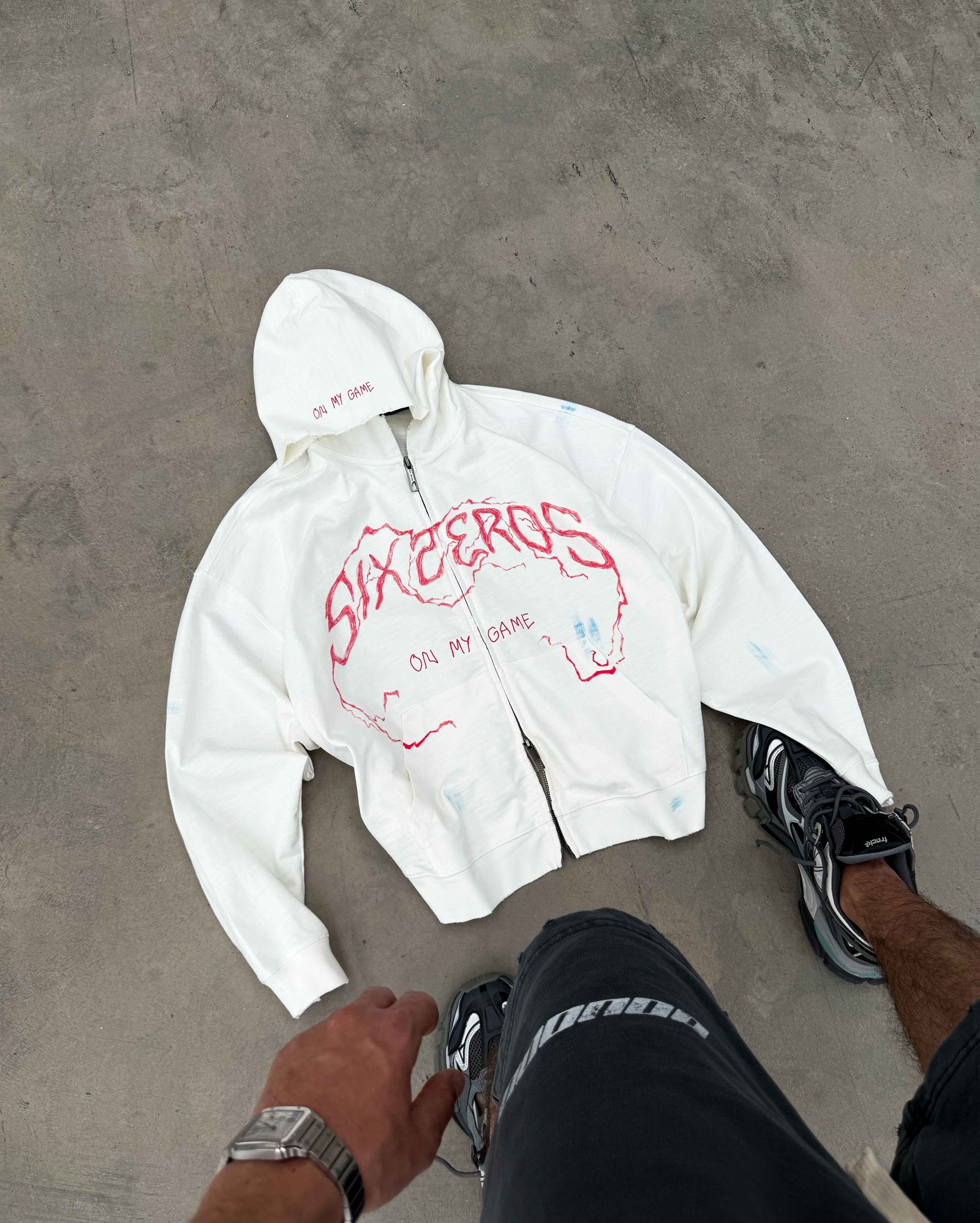 Women's zip-hoodie ON MY GAME bamboo off-white - gallery image 3