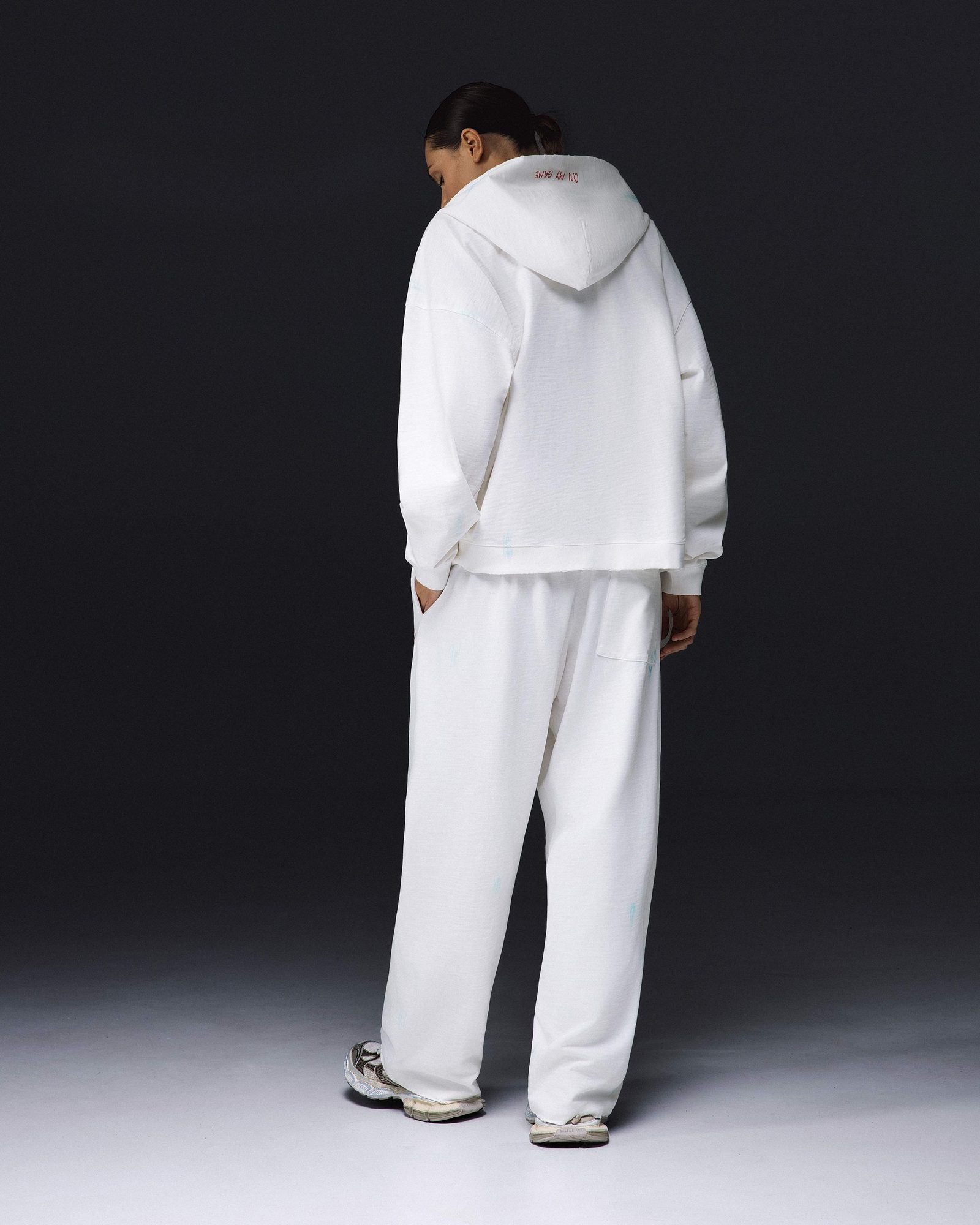 Women's zip-hoodie ON MY GAME bamboo off-white - gallery image 5