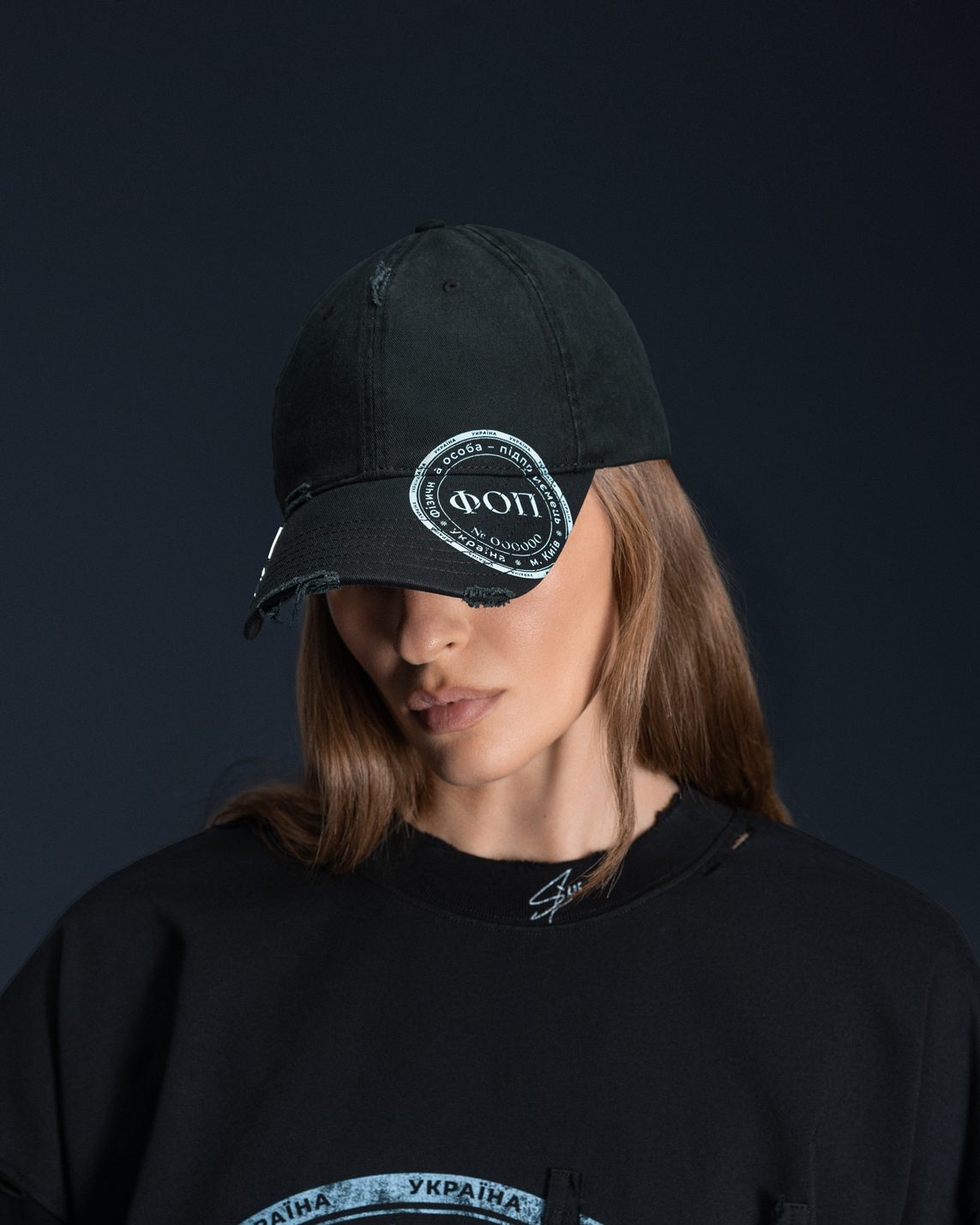 Cap SELF-OWNED faded black - gallery image 2