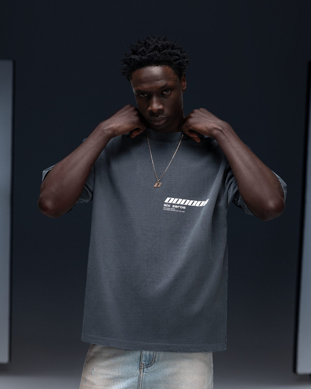 T-shirt JESUS washed deep blue - gallery image 7