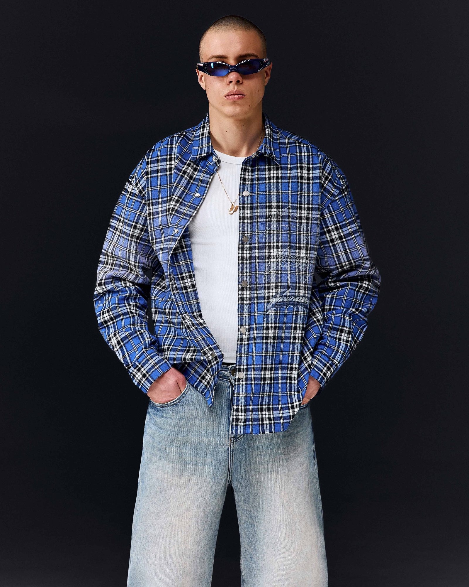 Overshirt MILLIONAIRE SKETCH washed blue - gallery image 1