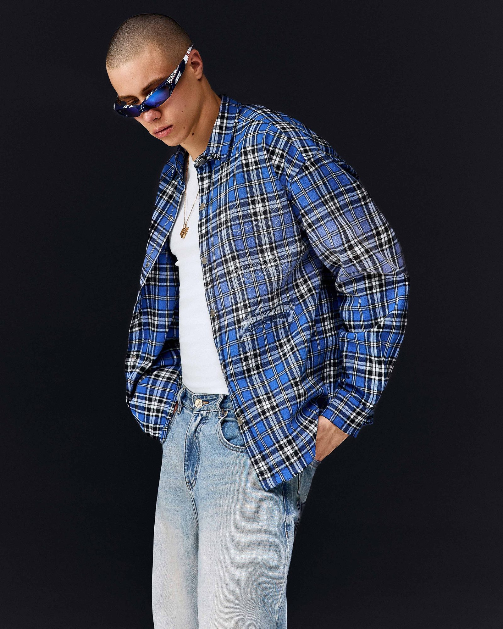 Overshirt MILLIONAIRE SKETCH washed blue - gallery image 2