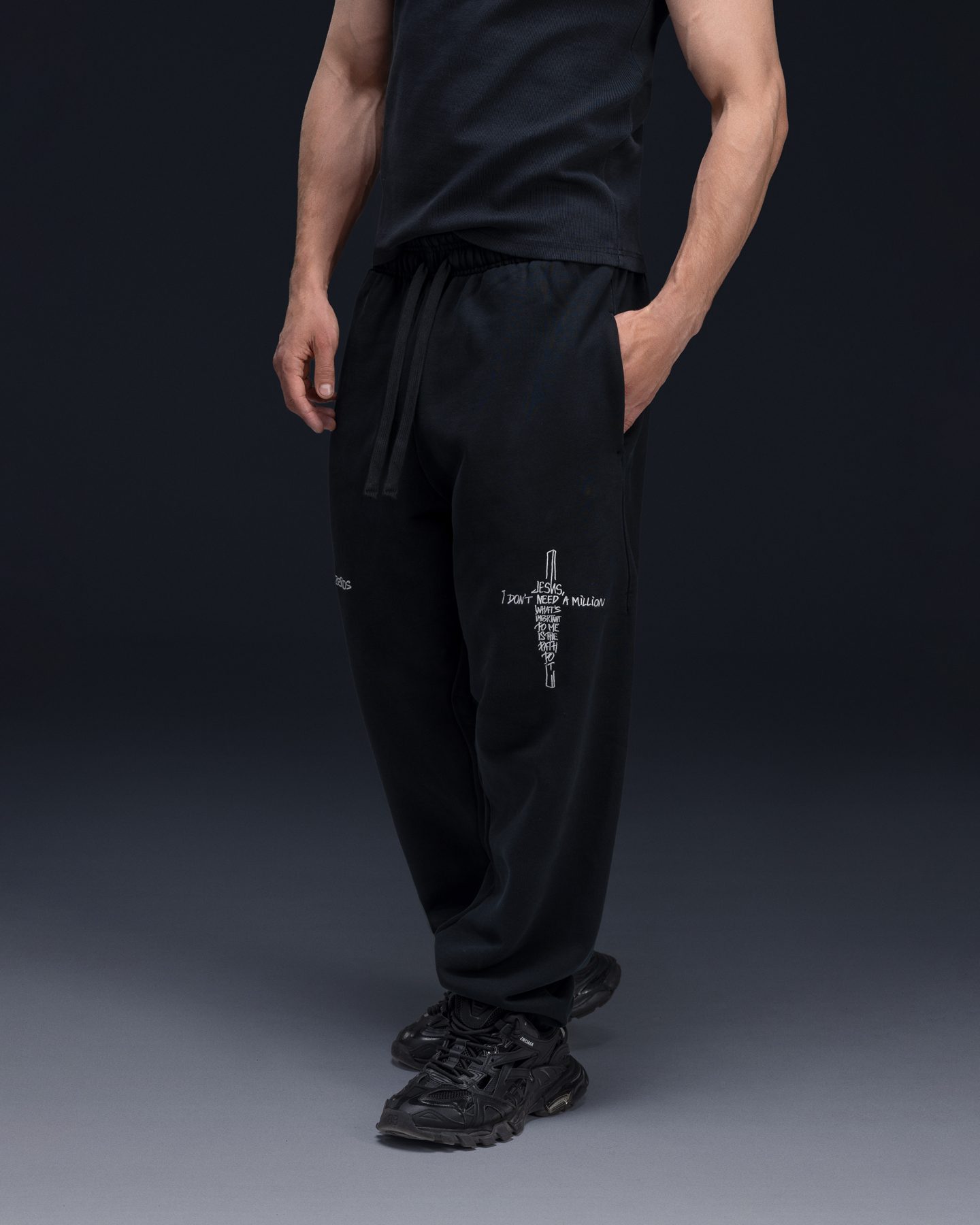 Joggers JESUS faded black - gallery image 2