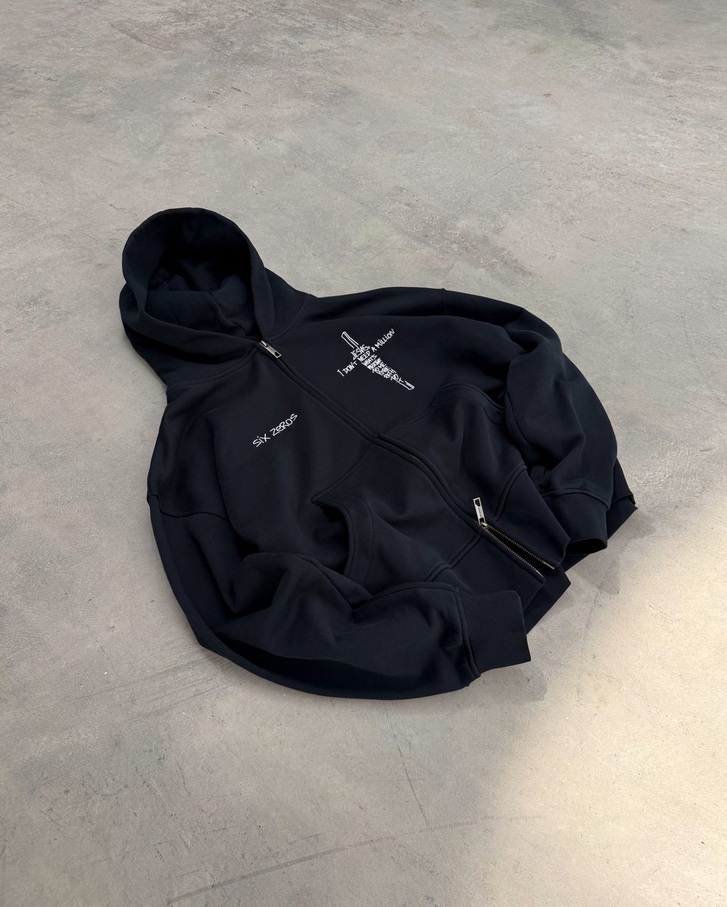 Zip-hoodie JESUS faded black - gallery image 0