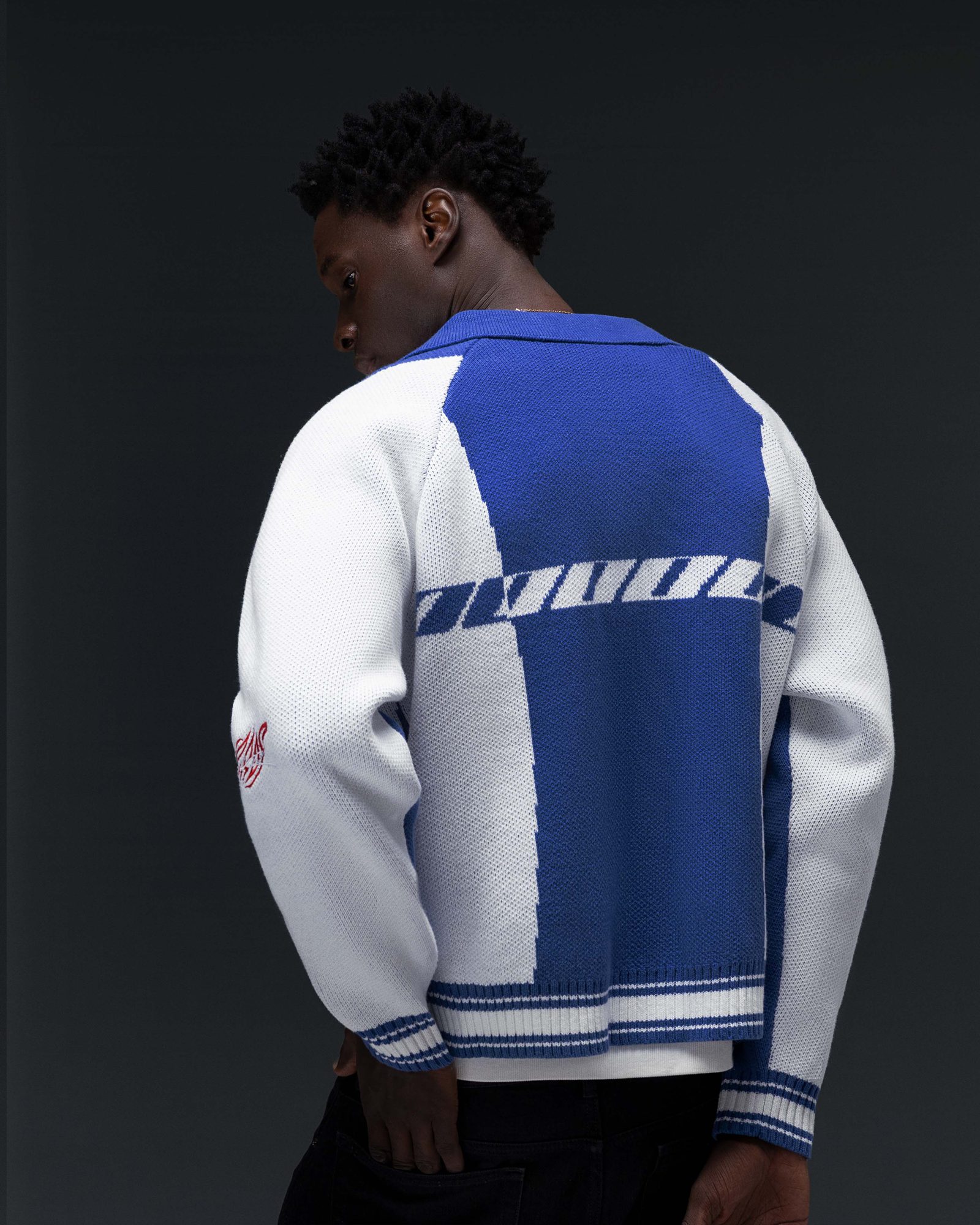 Zip-sweater ZERO blue white - gallery image 2