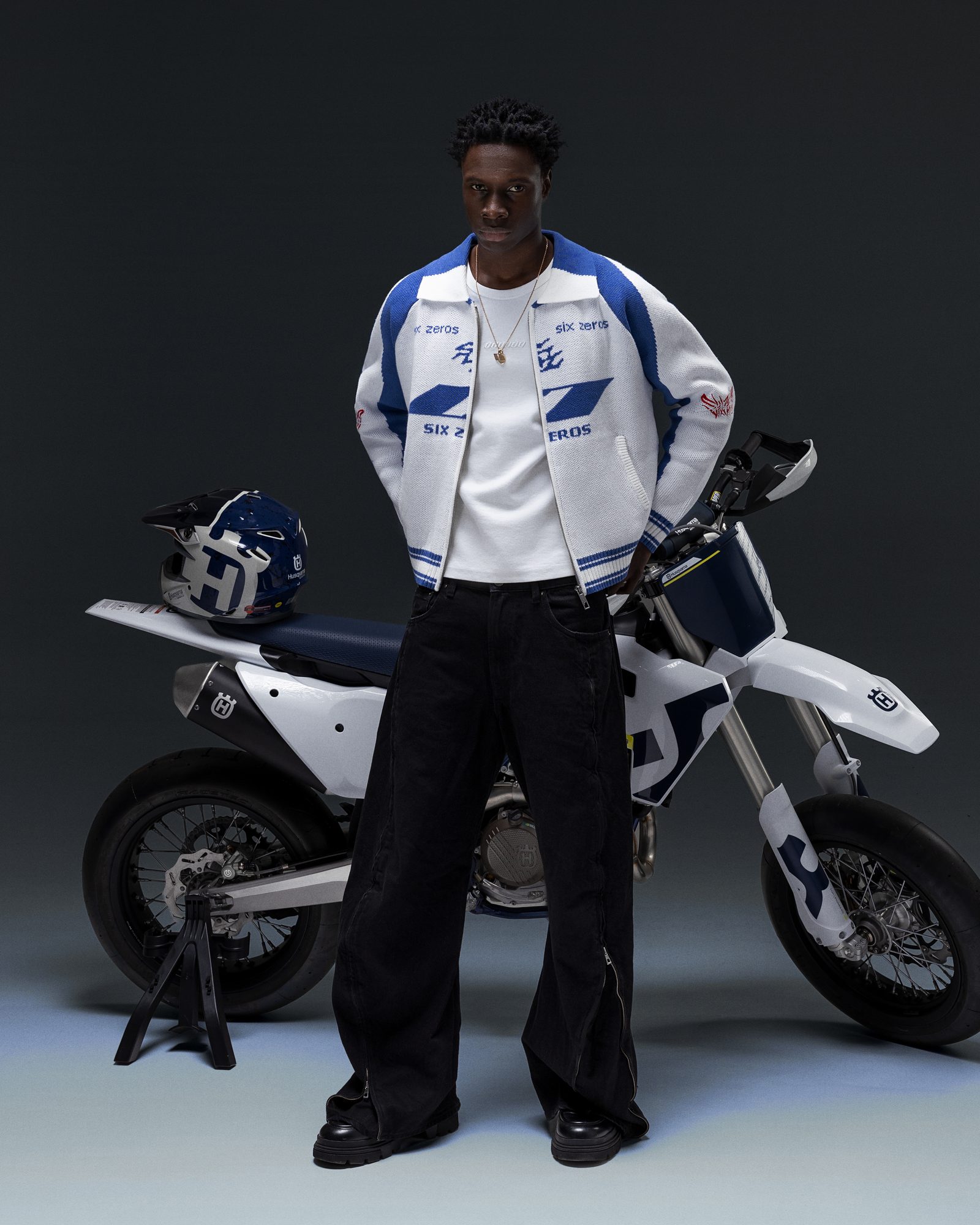 Zip-sweater ZERO blue white - gallery image 5