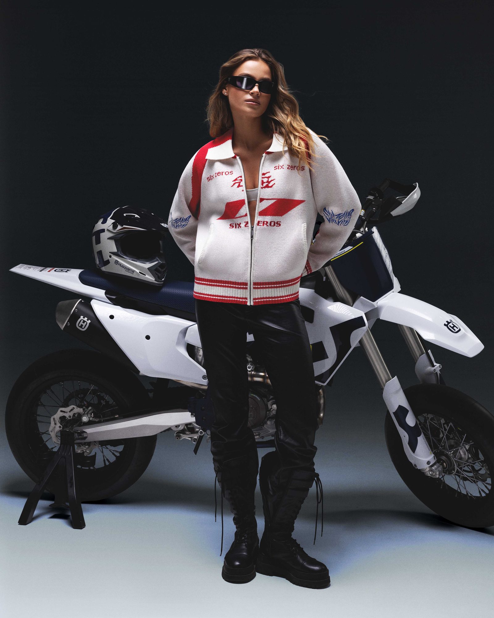 Women's zip-sweater ZERO ruby white - gallery image 7
