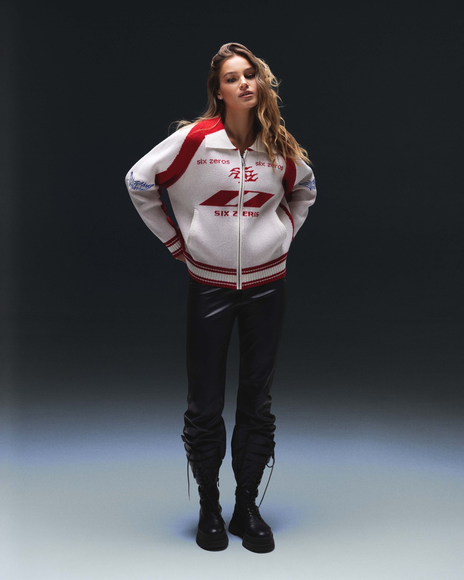 Women's zip-sweater ZERO ruby white - gallery image 9