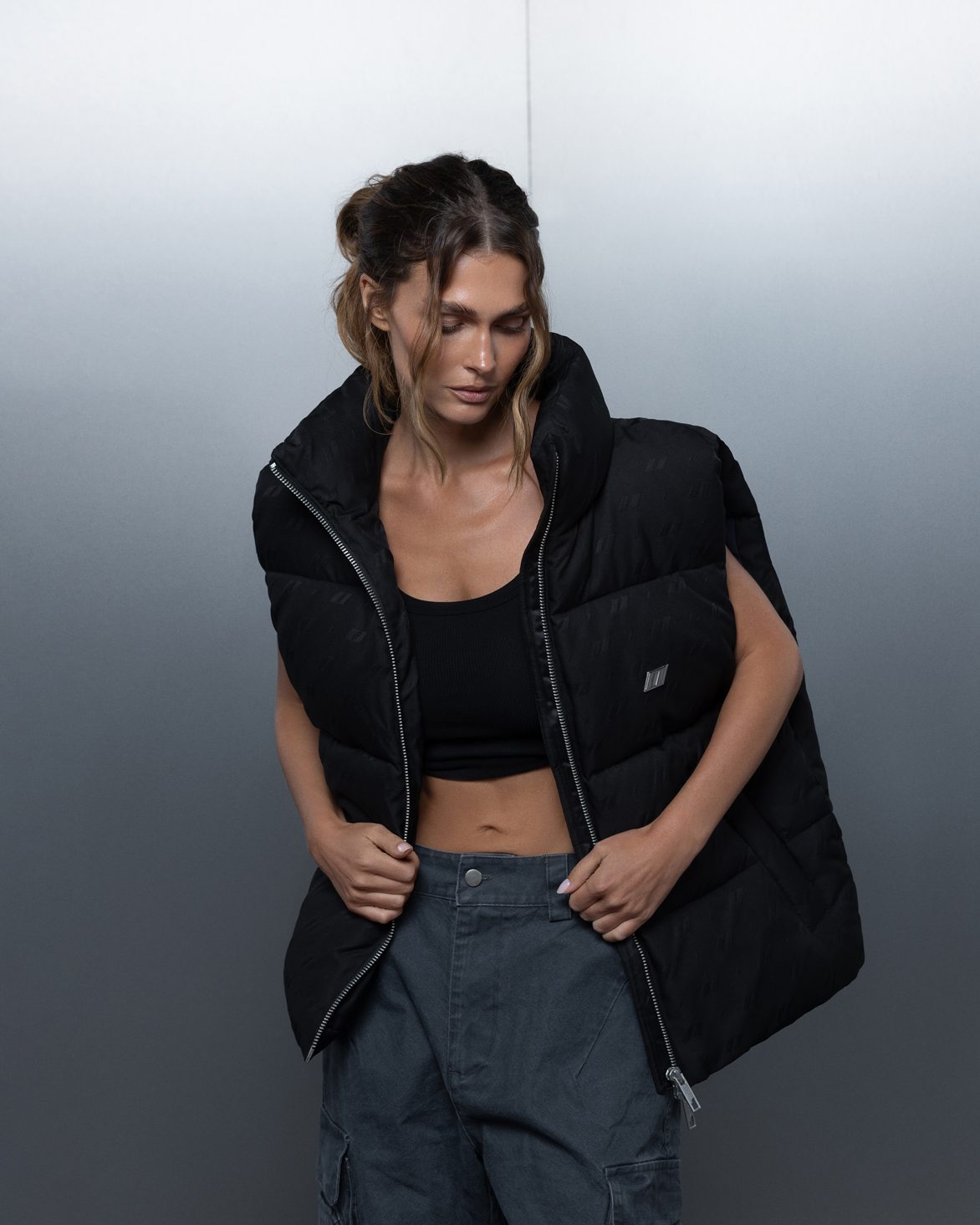 Vest ZERO FORM monogram black - gallery image 8