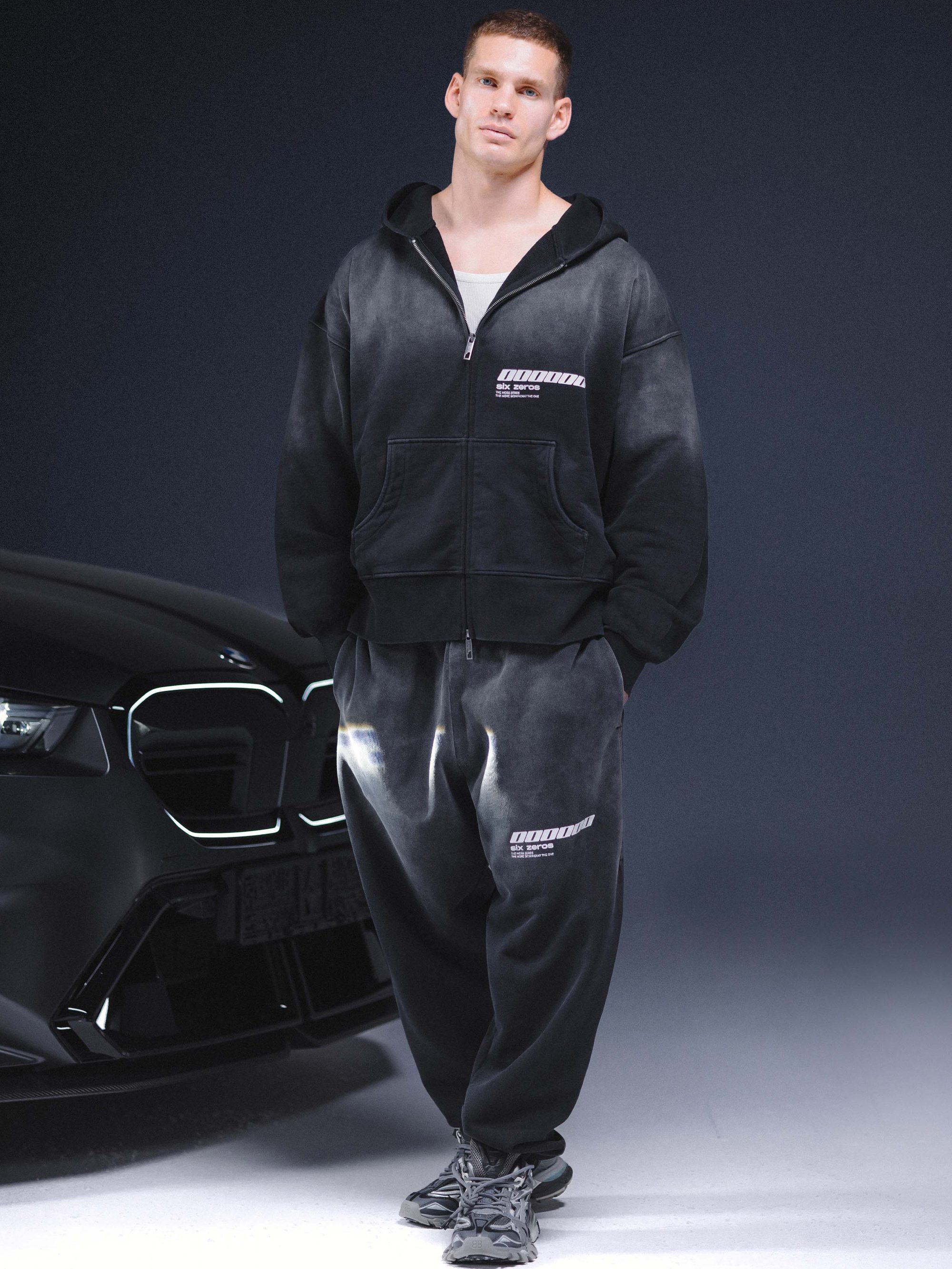 Zip-hoodie ONE washed black - gallery image 3