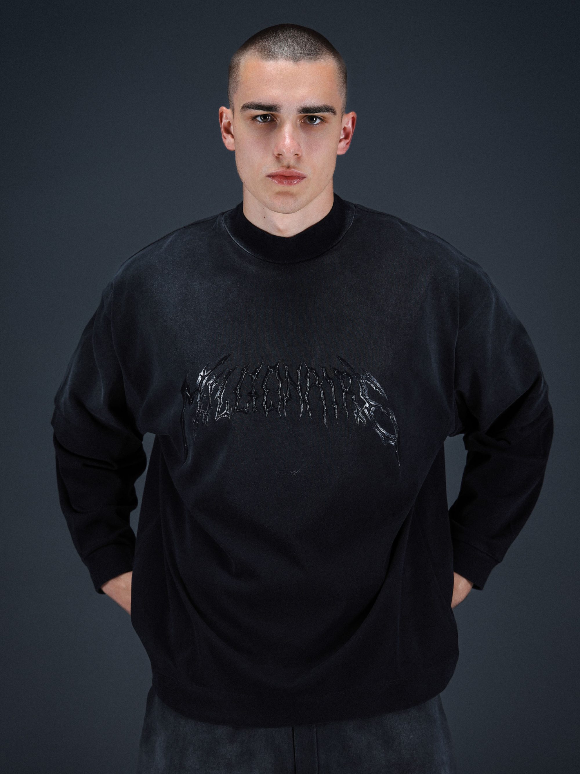 Longsleeve Royal washed black - gallery image 1
