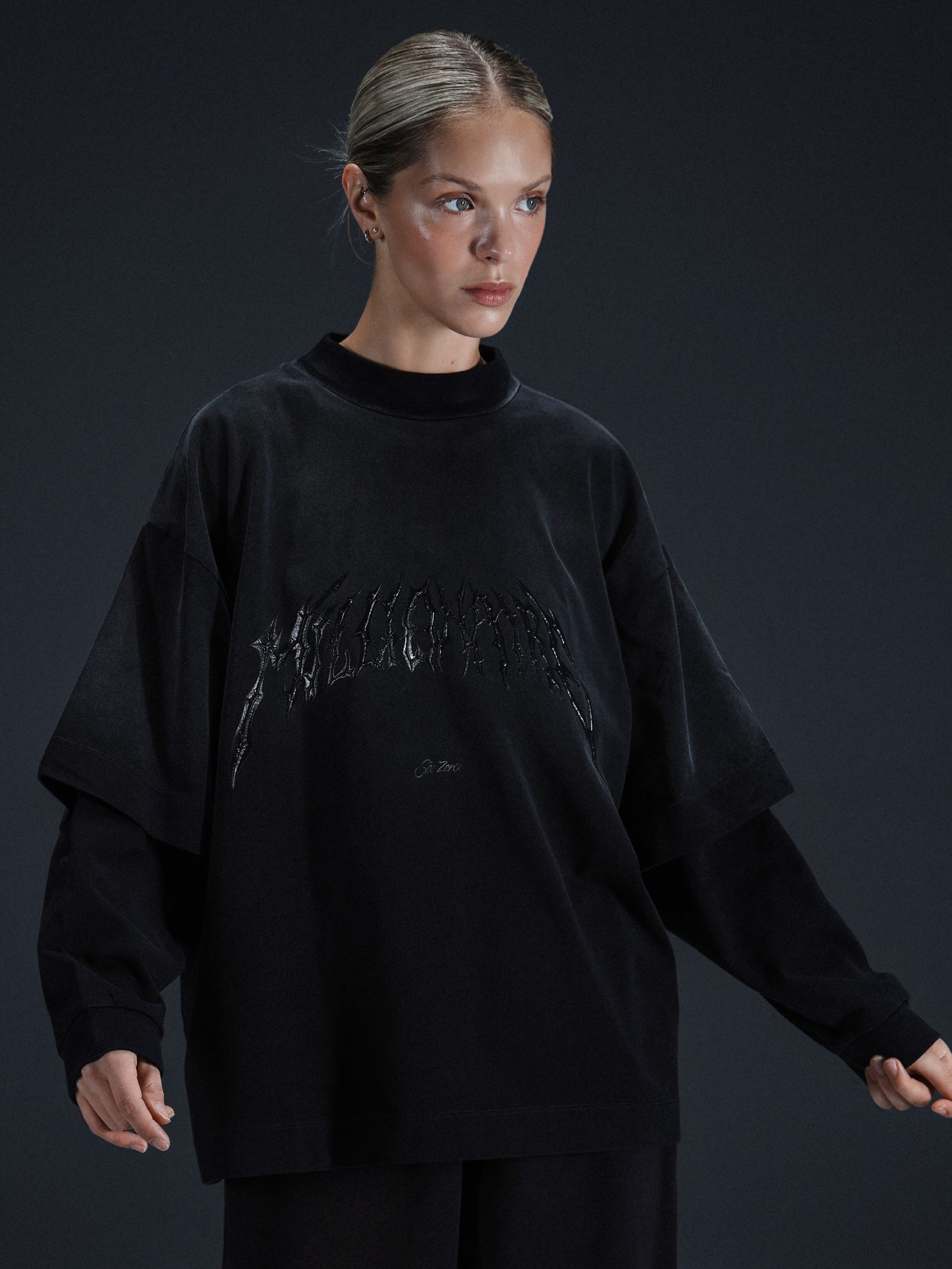 Longsleeve Royal washed black - gallery image 2