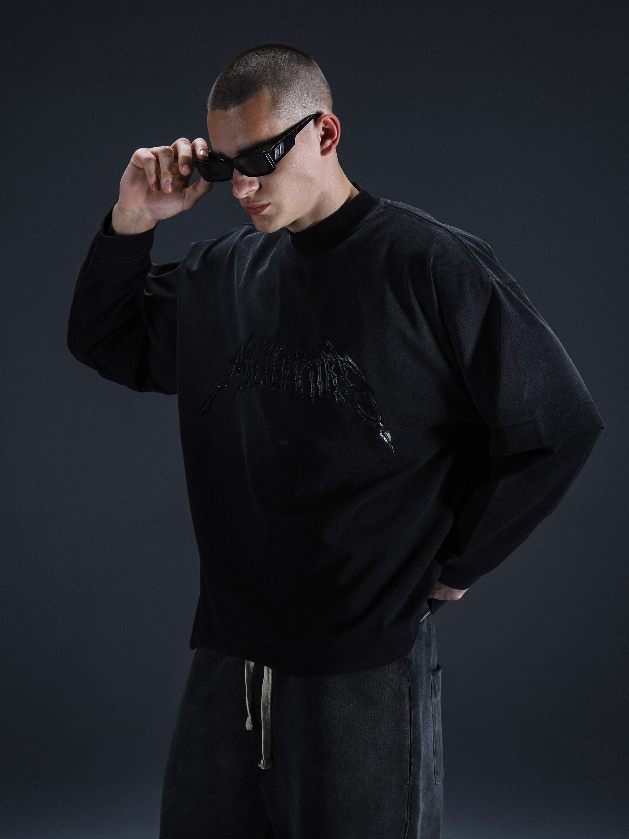 Longsleeve Royal washed black - gallery image 3