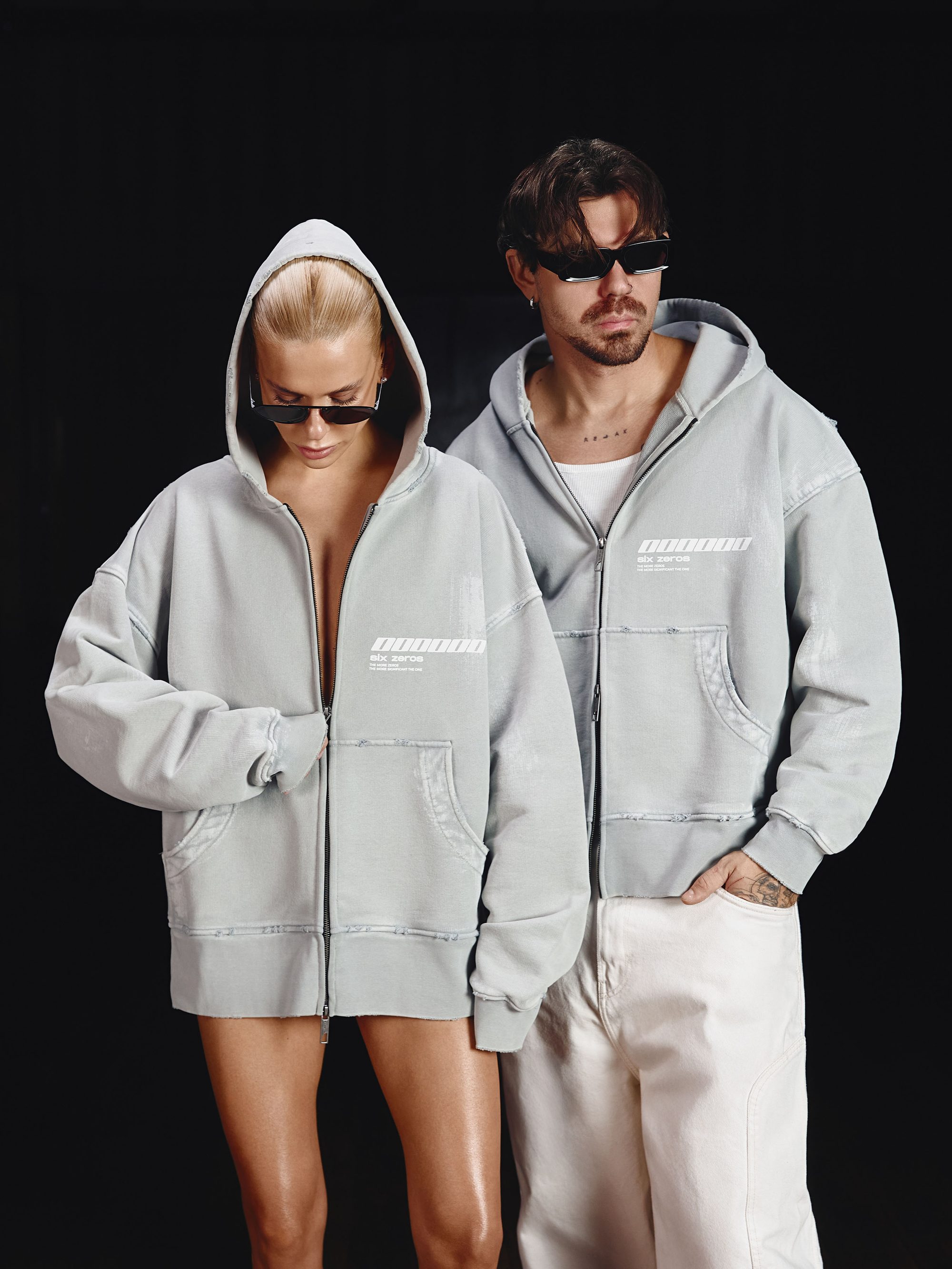 Zip-hoodie MILLIONAIRE platinum washed - gallery image 5