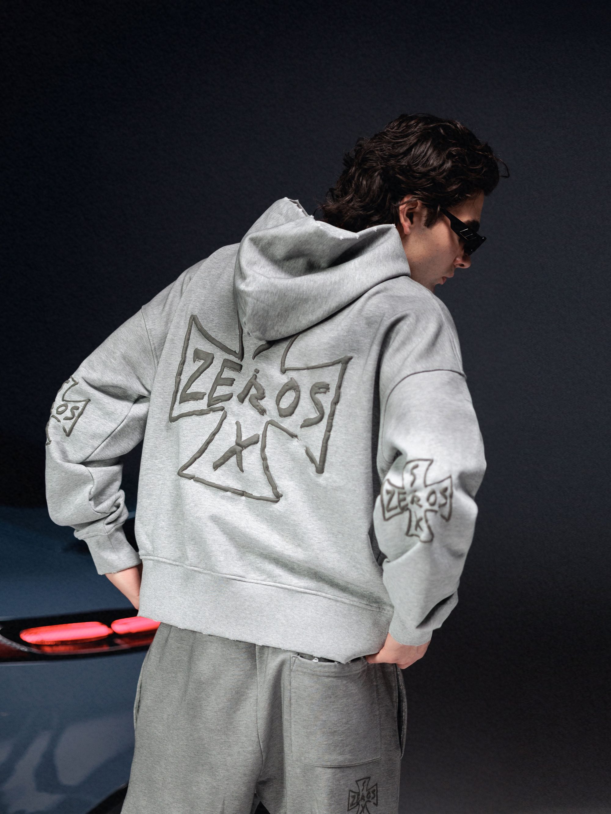 Hoodie icon. dirty melange - gallery image 1