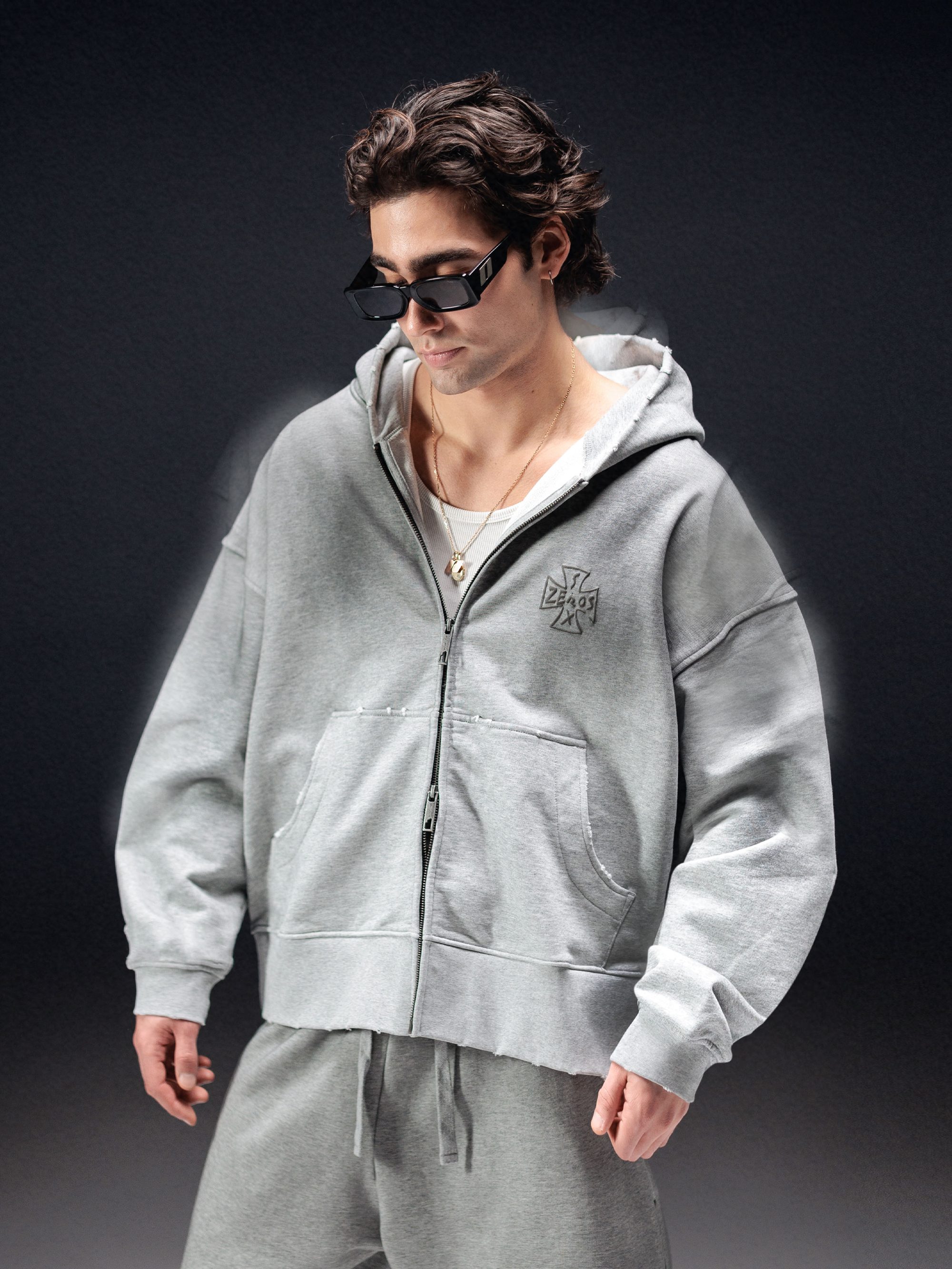 Zip-hoodie icon. dirty melange - gallery image 0