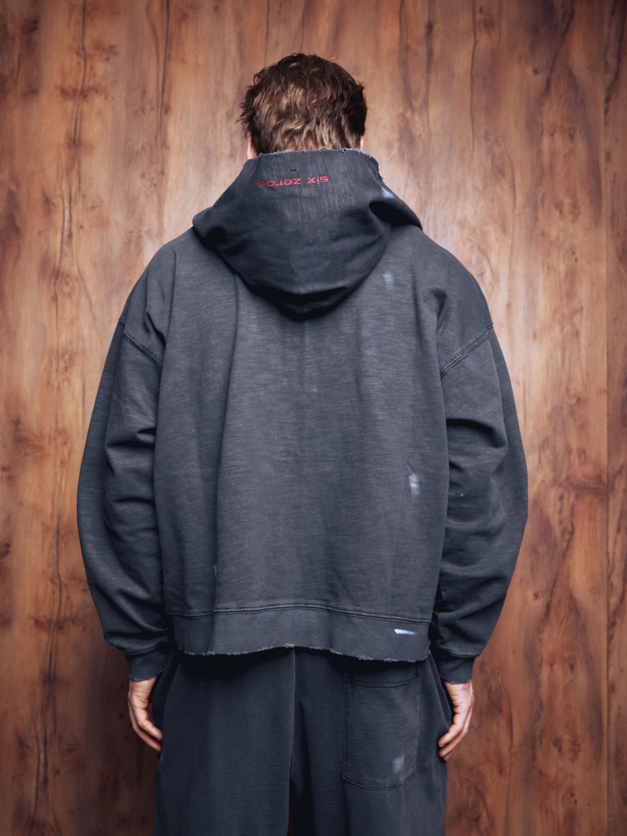 Zip-hoodie PRESENCE bamboo washed grey - gallery image 2