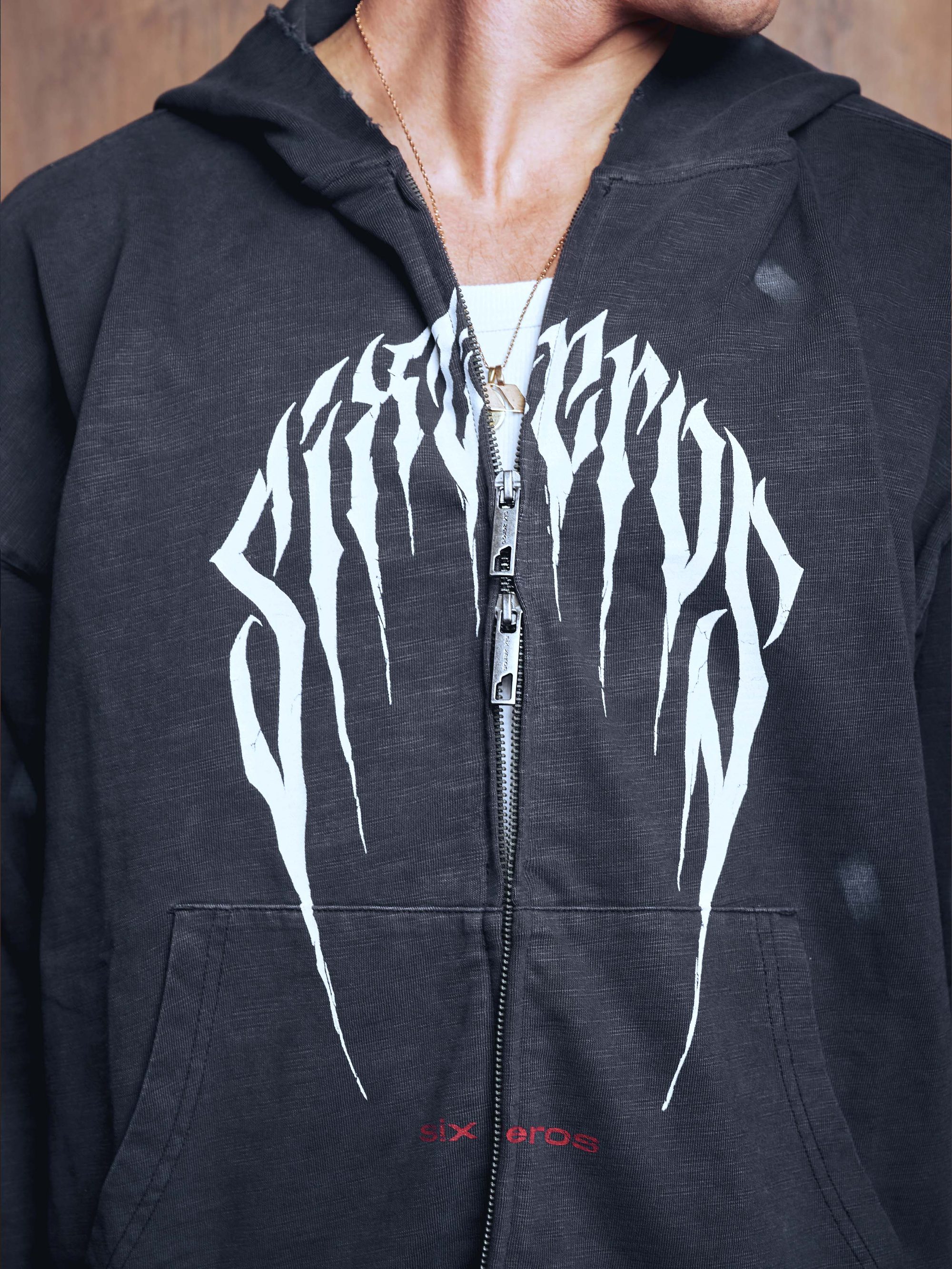 Zip-hoodie PRESENCE bamboo washed grey - gallery image 10