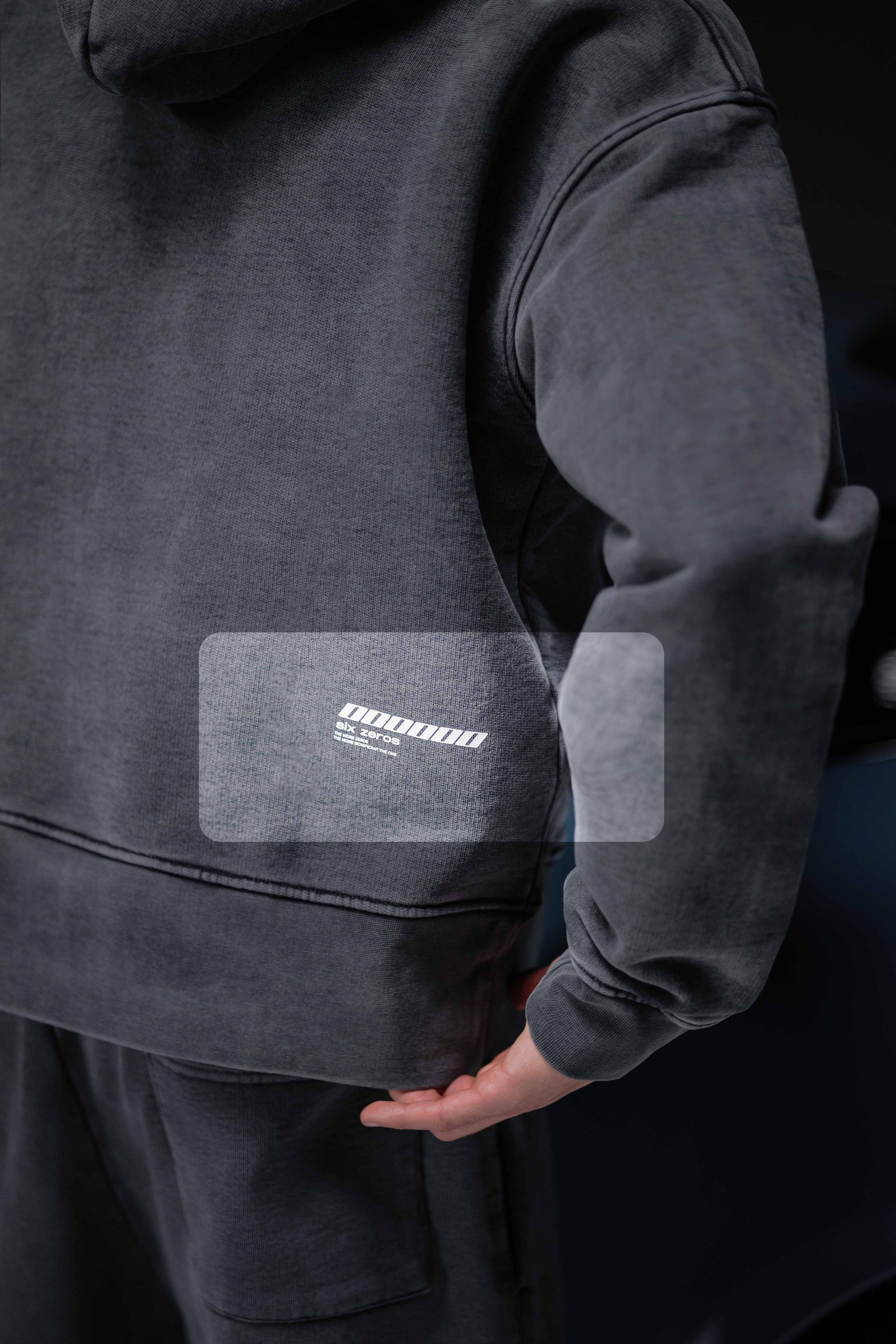 Zip-hoodie ONE washed deep blue - gallery image 3
