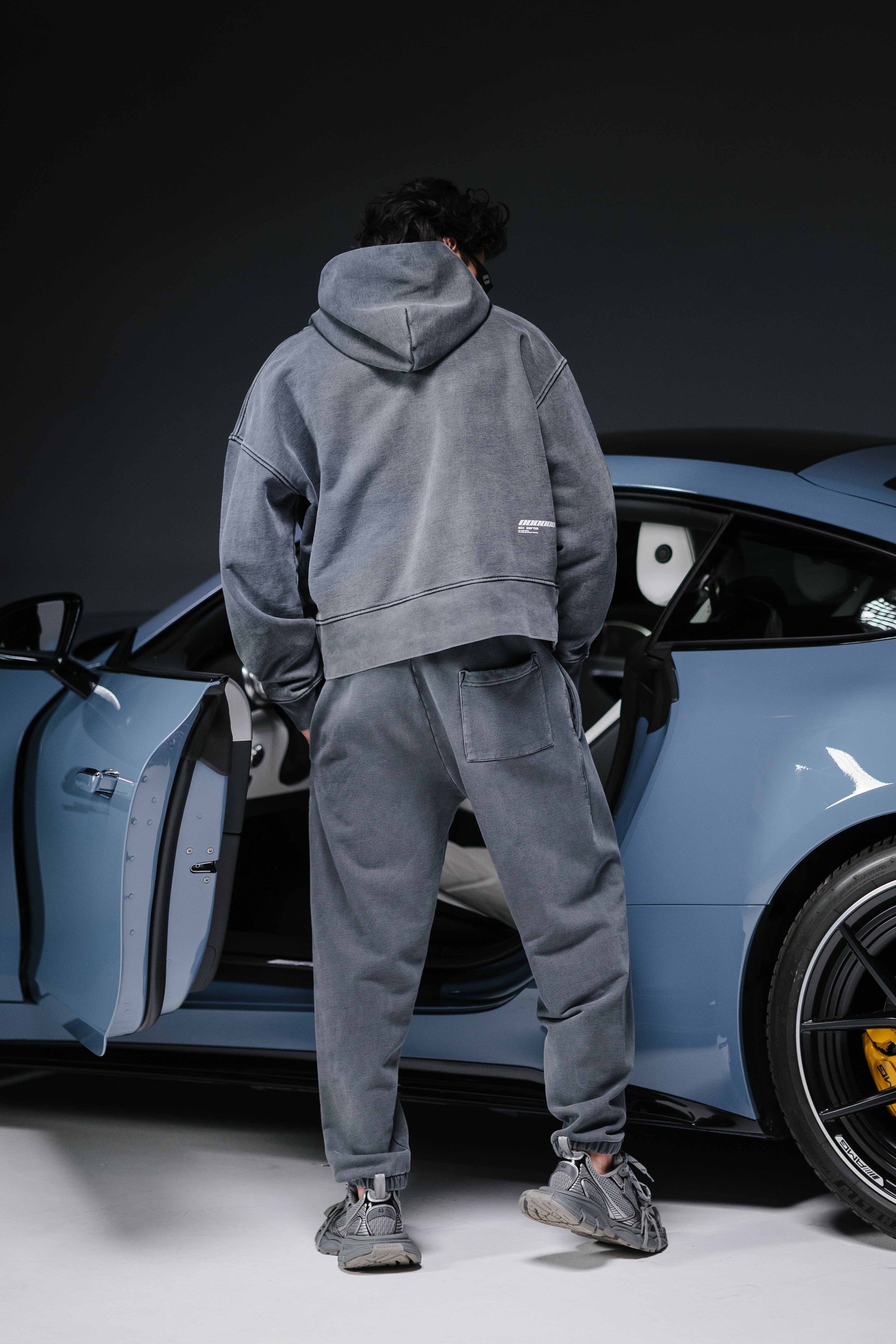 Zip-hoodie ONE washed deep blue - gallery image 4