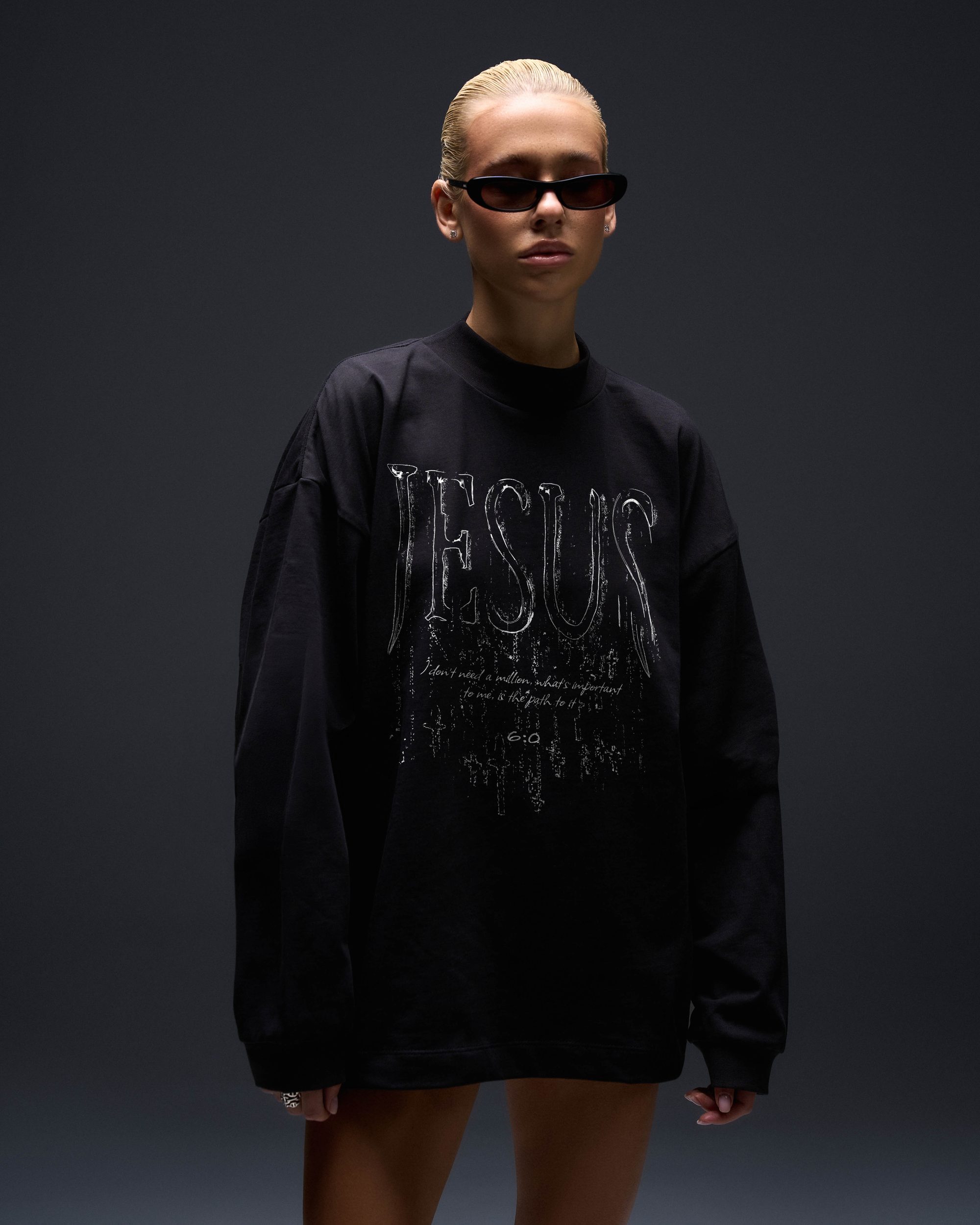 Longsleeve  JESUS black - gallery image 1