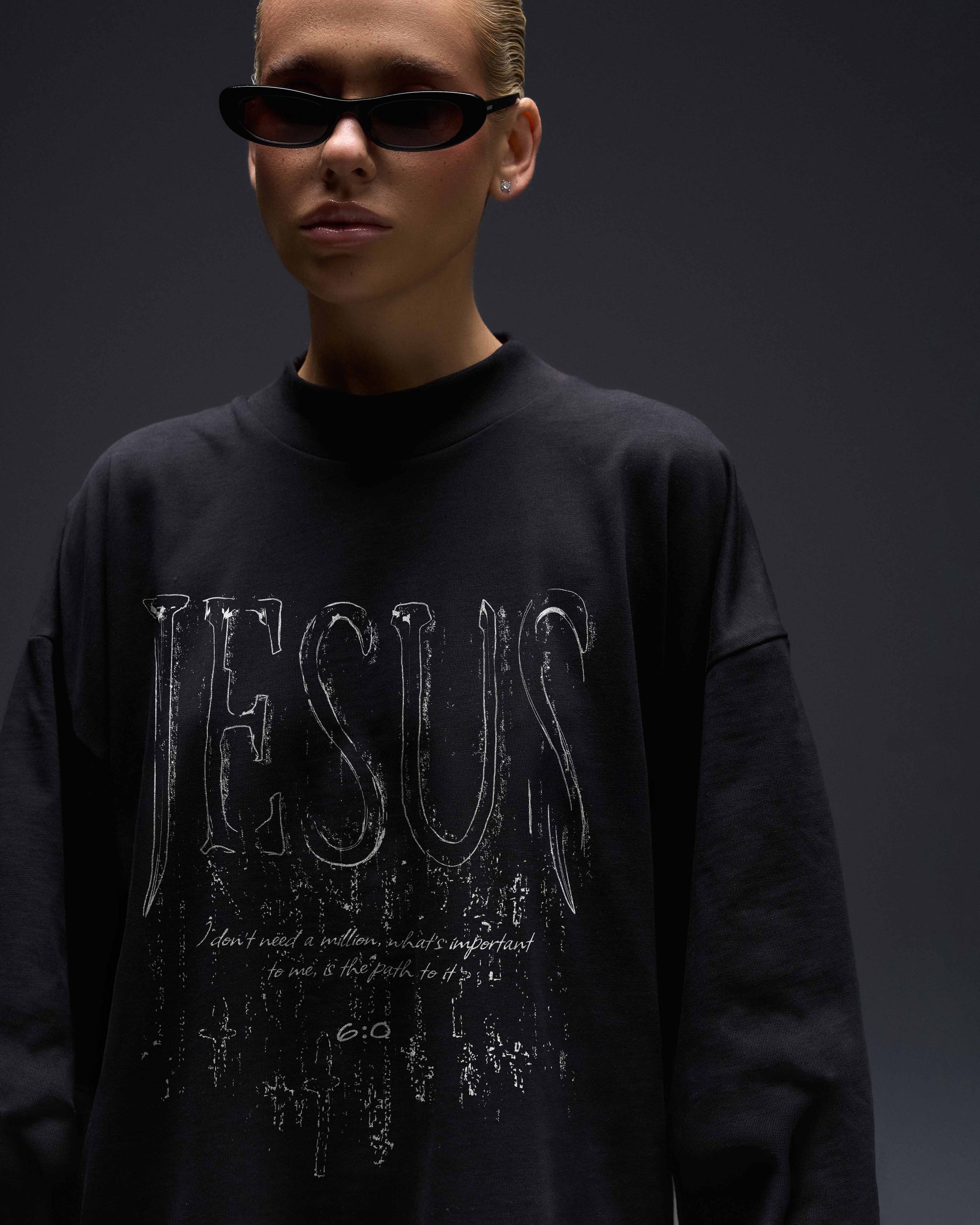 Longsleeve  JESUS black - gallery image 3