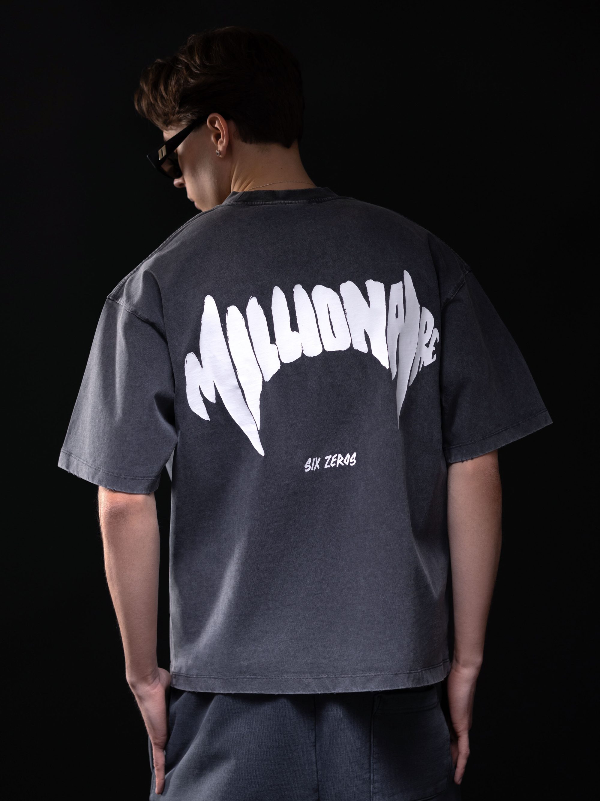 T-shirt MILLIONAIRE washed deep blue white logo - gallery image 0