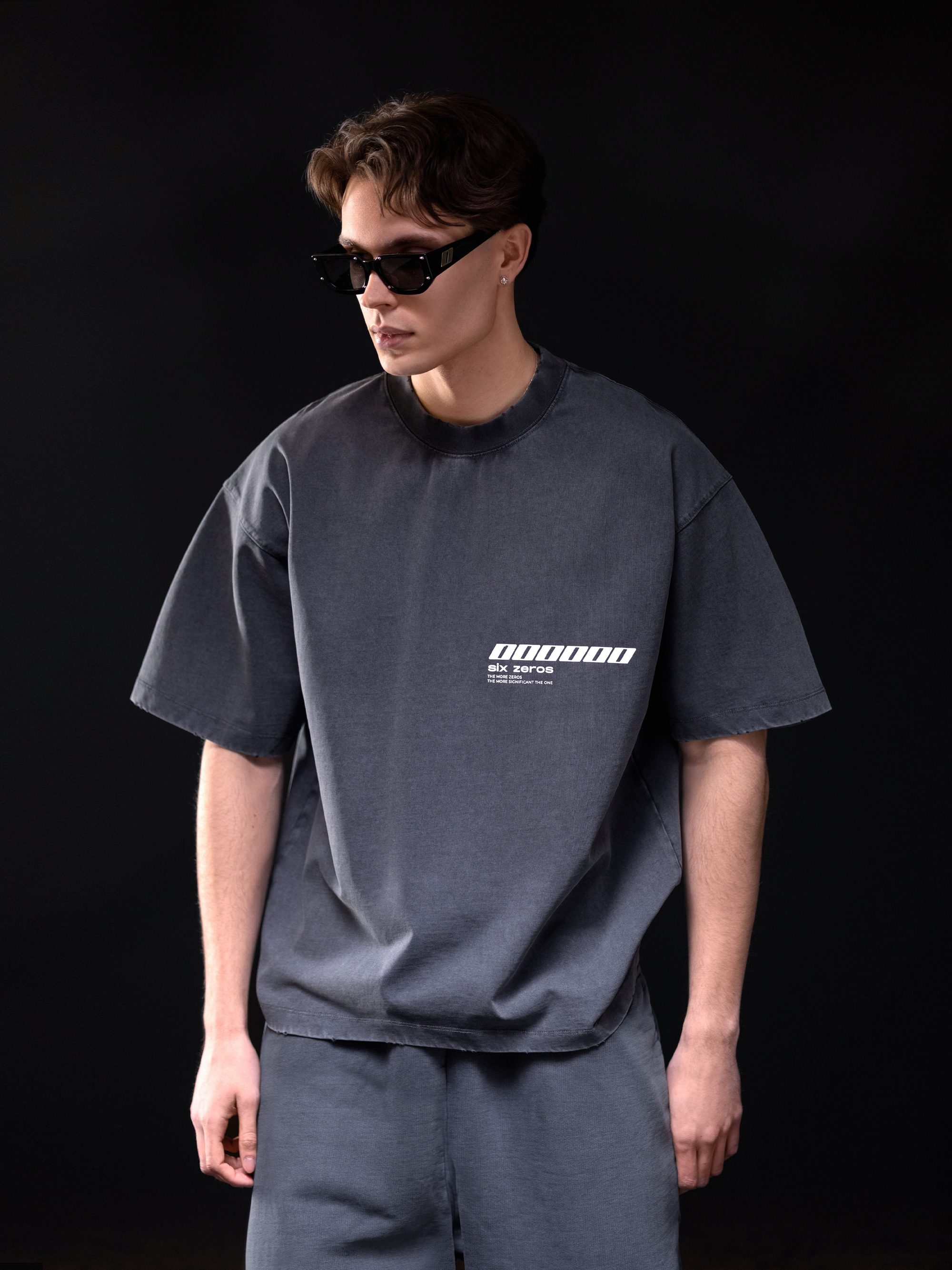 T-shirt MILLIONAIRE washed deep blue white logo - gallery image 1