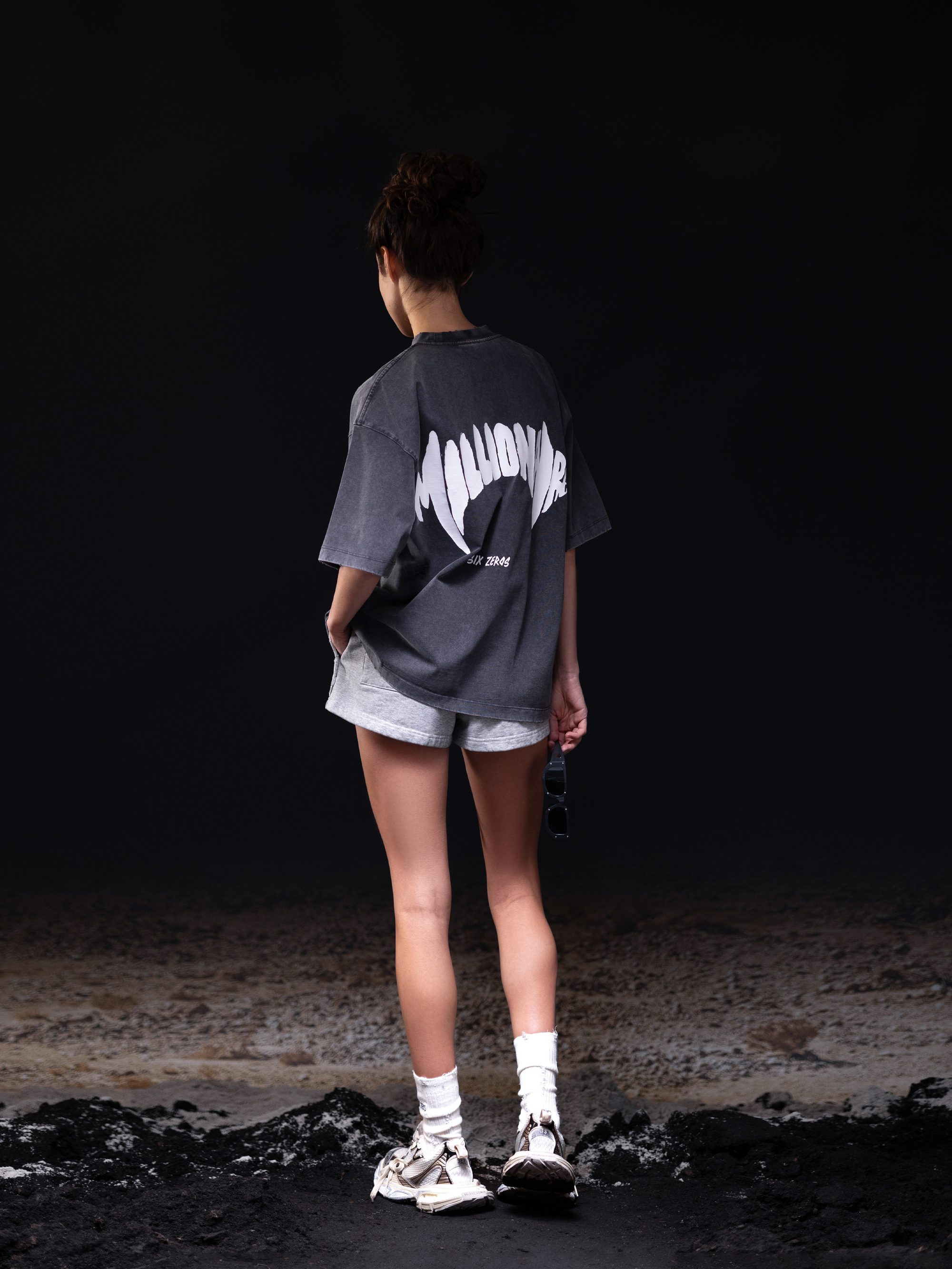 T-shirt MILLIONAIRE washed deep blue white logo - gallery image 2