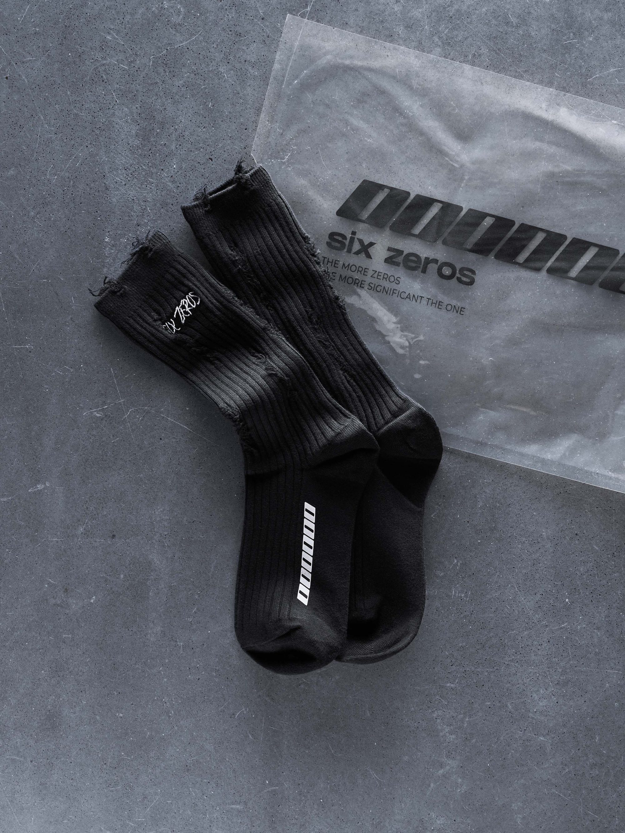 Socks SIX ZEROS black - gallery image 1