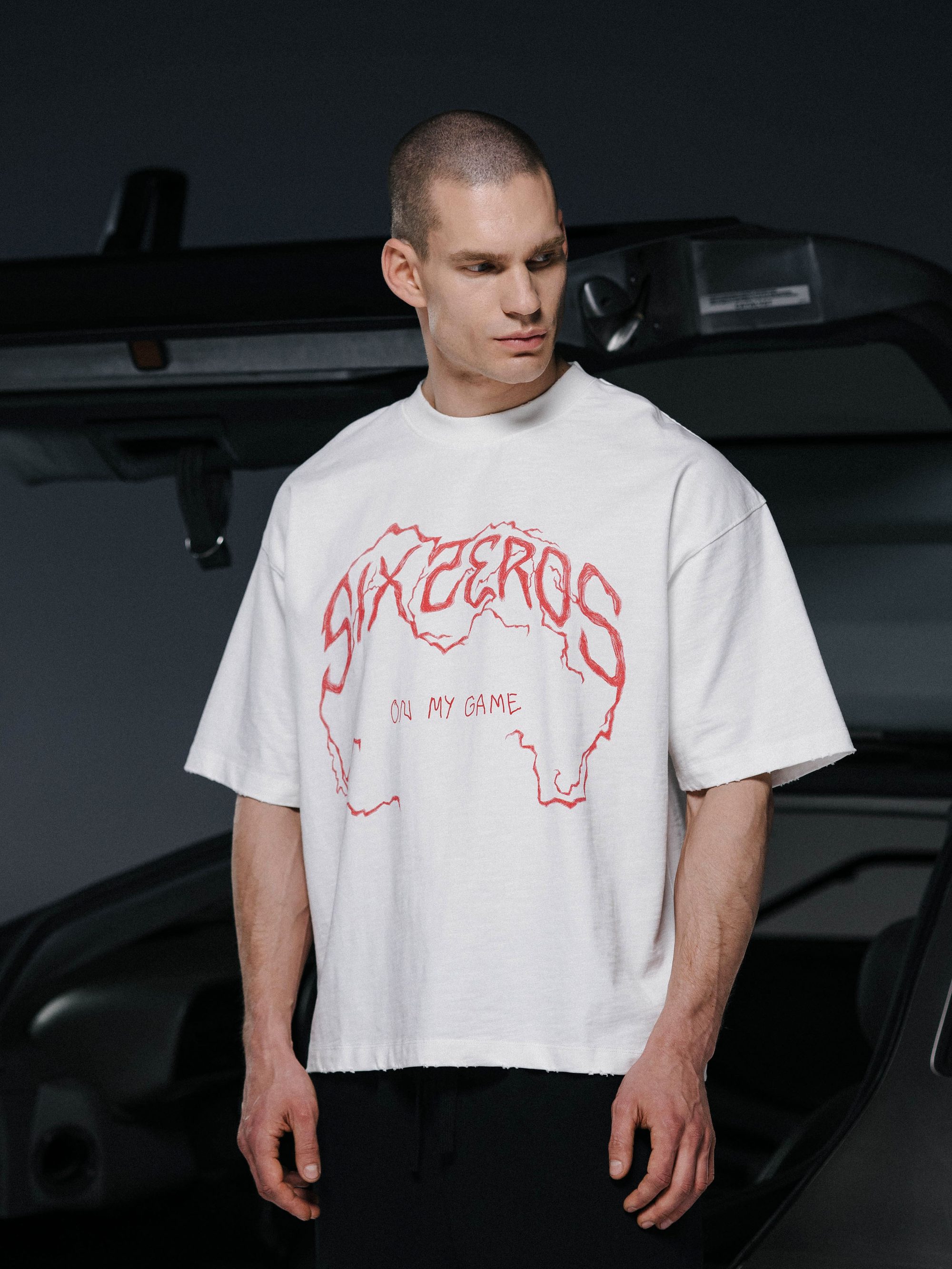 T-shirt ON MY GAME bamboo off-white - gallery image 2