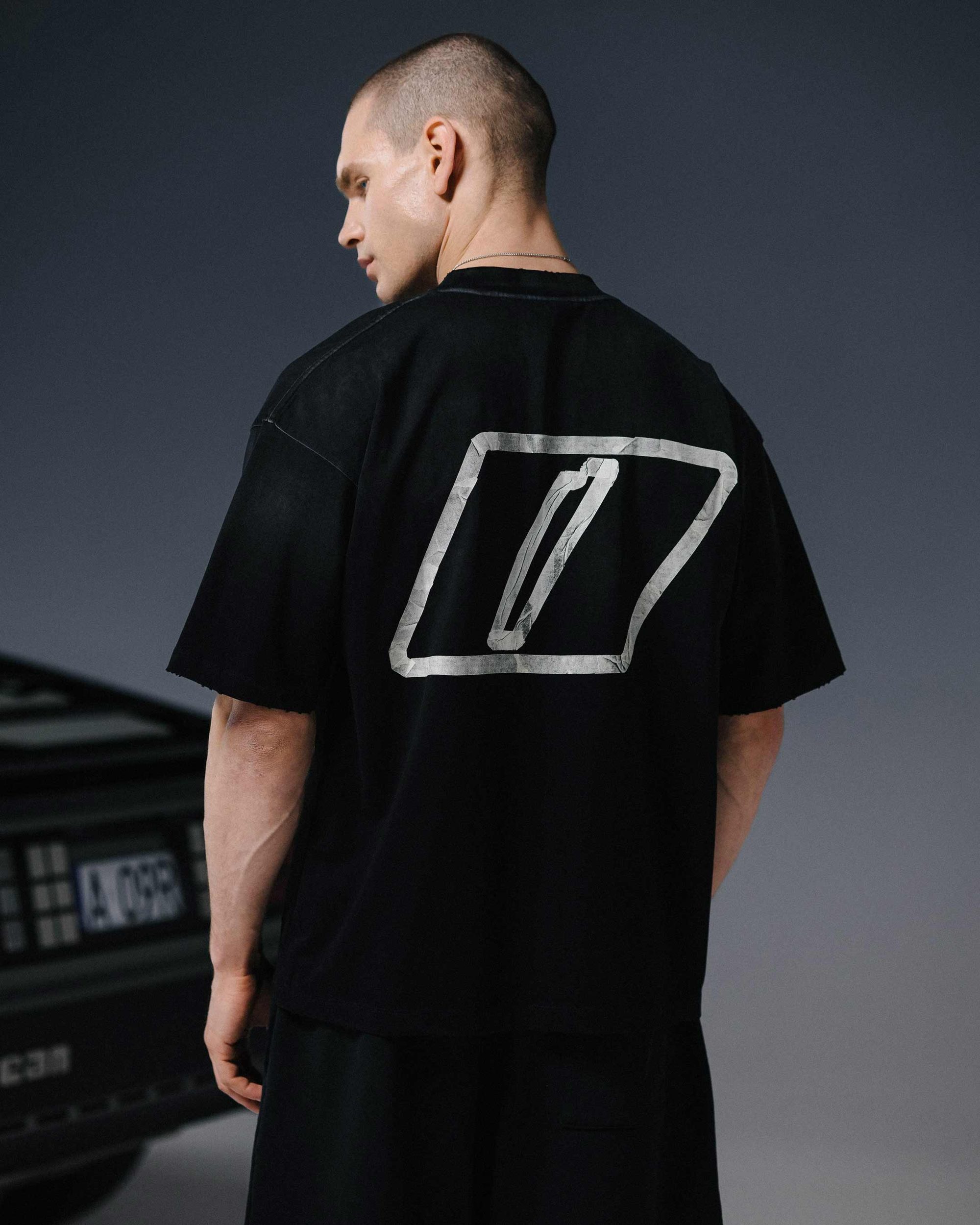T-shirt TAPE washed black - gallery image 0