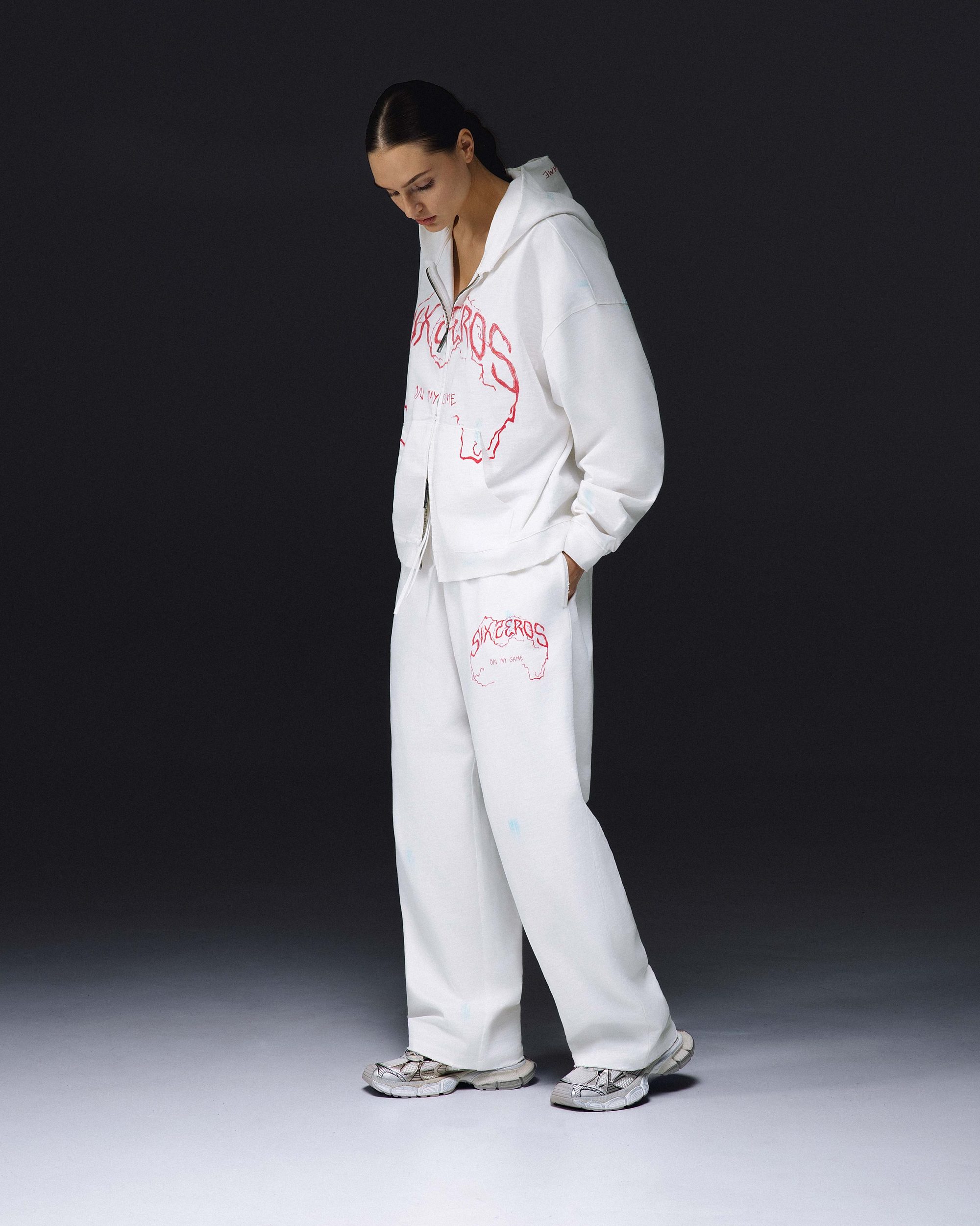 Women's straight pants ON MY GAME bamboo off-white - gallery image 1